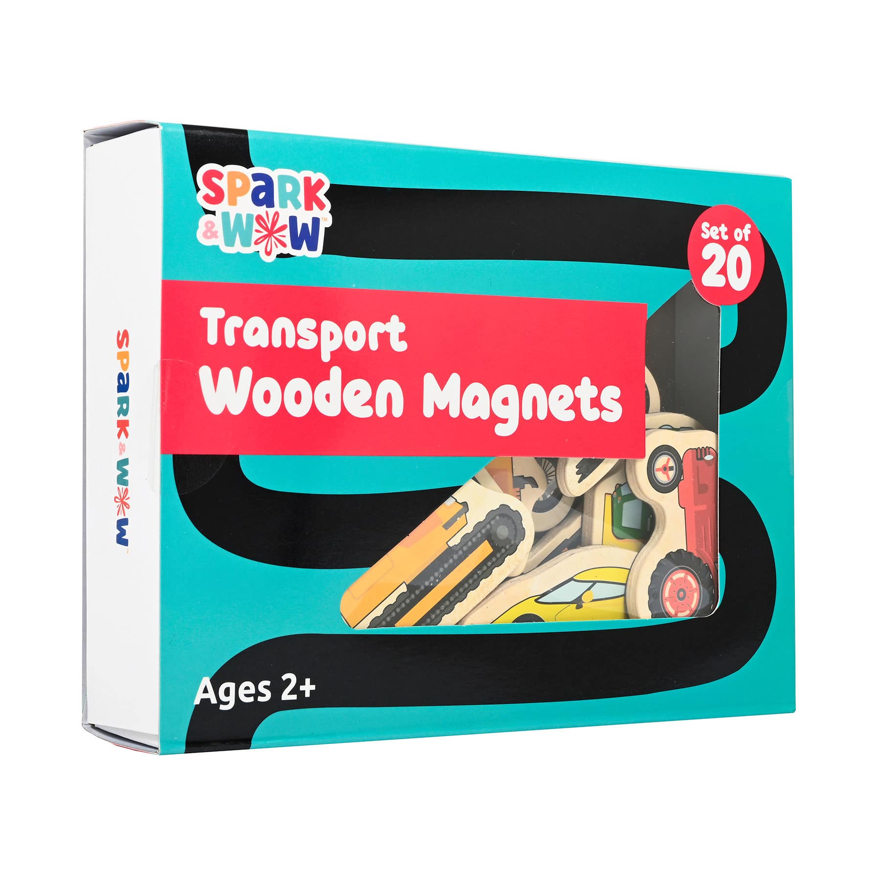 Spark & Wow Wooden Transport Magnets Set