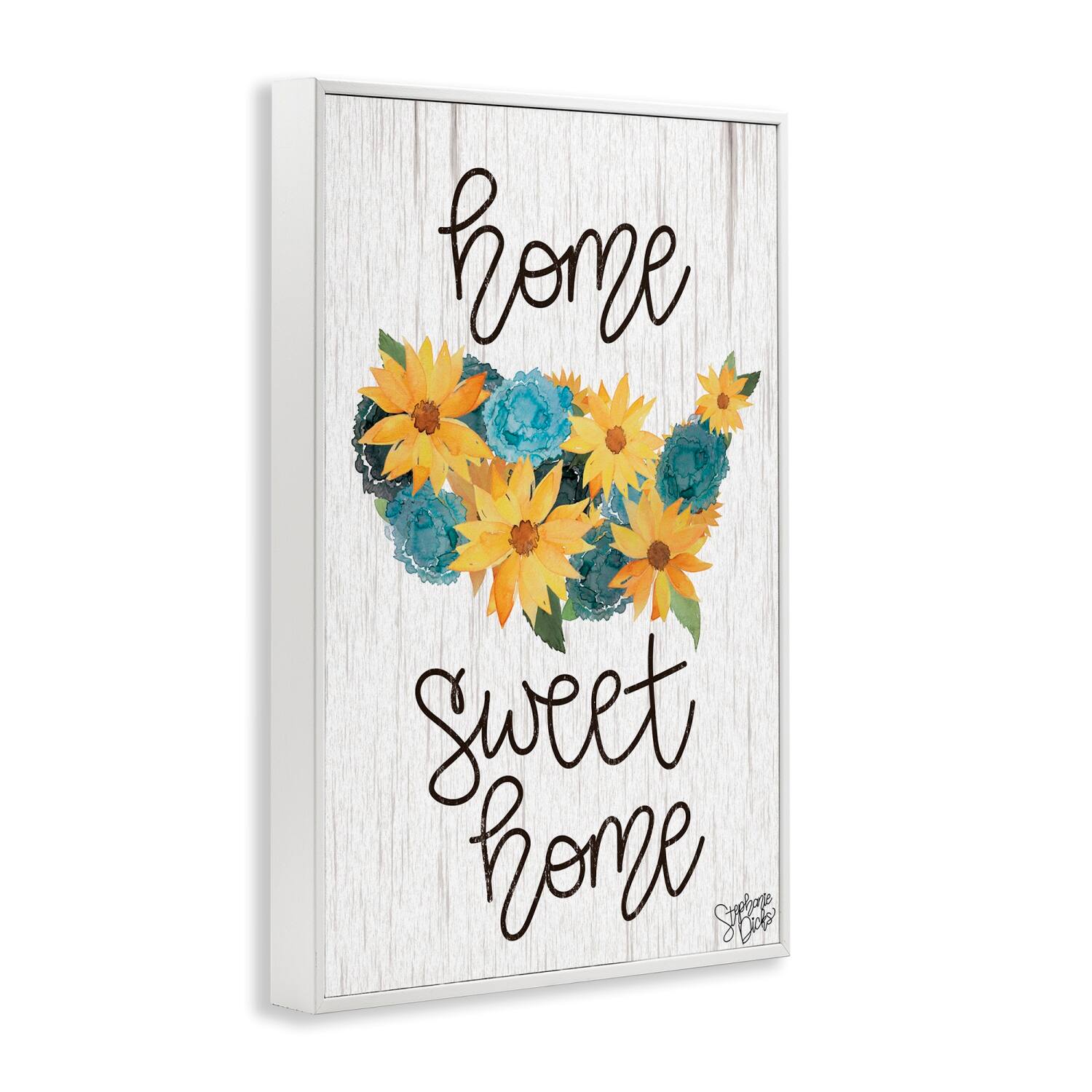 Stupell Industries Floral Americana Phrase Framed Giclee Art