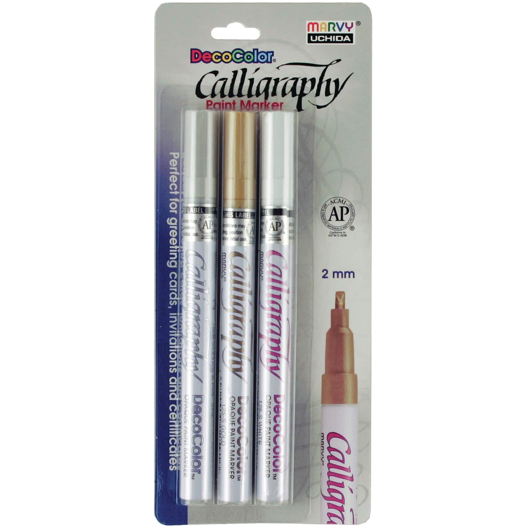 DecoColor® Calligraphy Metallic & White Paint Marker Set