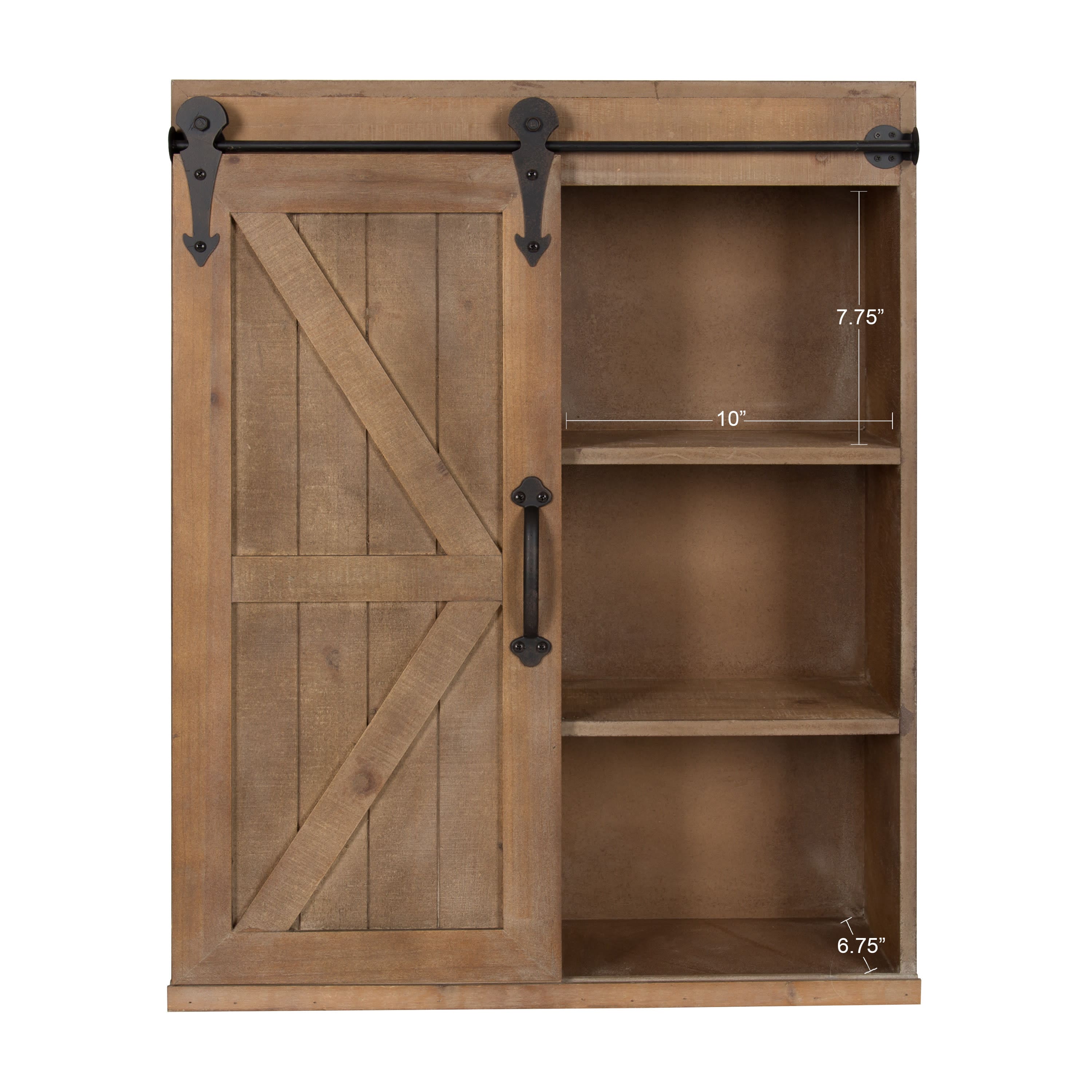 Kate and Laurel Cates Wood Sliding Barn Door Wall Storage Cabinet