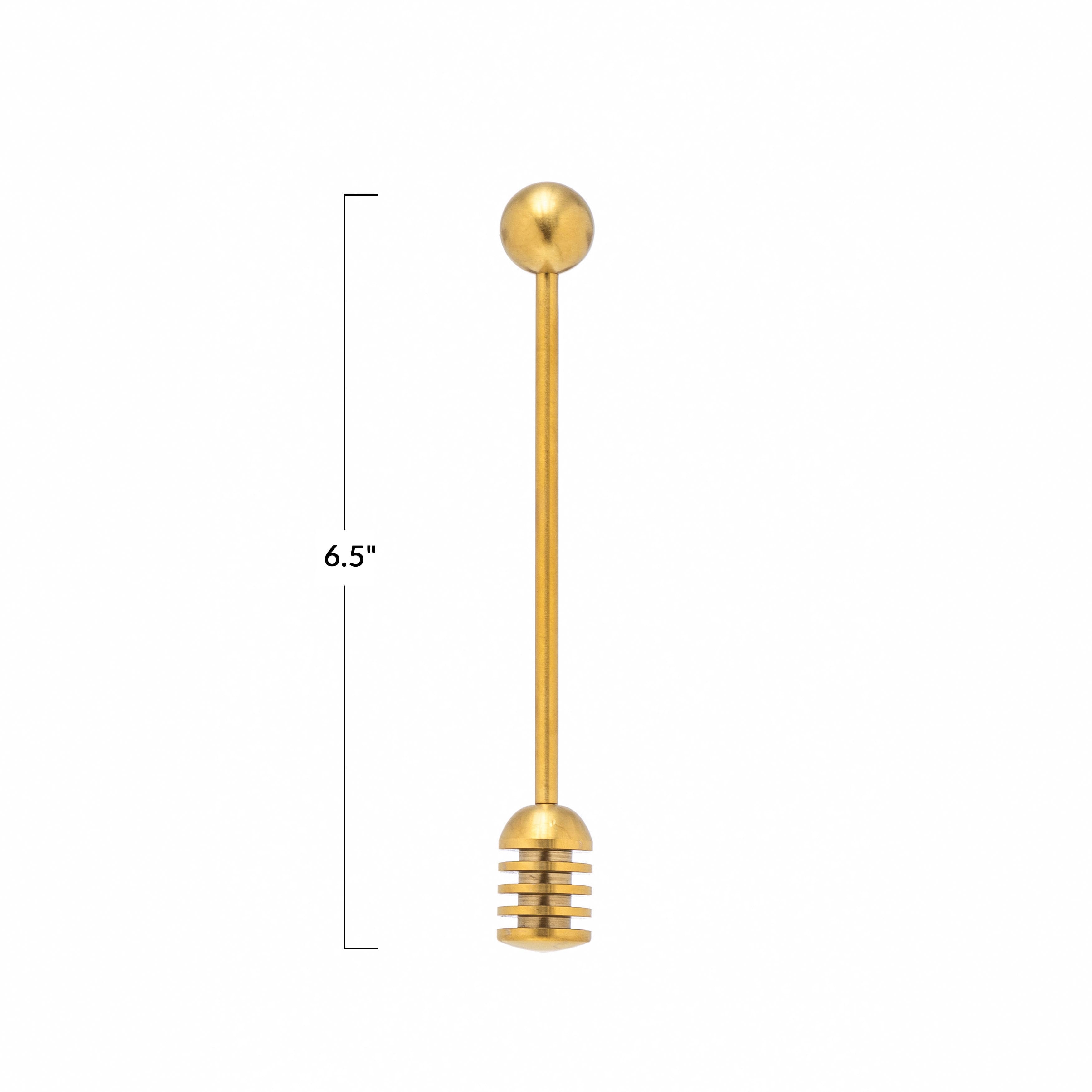 Hello Honey® 6.5" Gold Finish Stainless Steel Honey Dipper