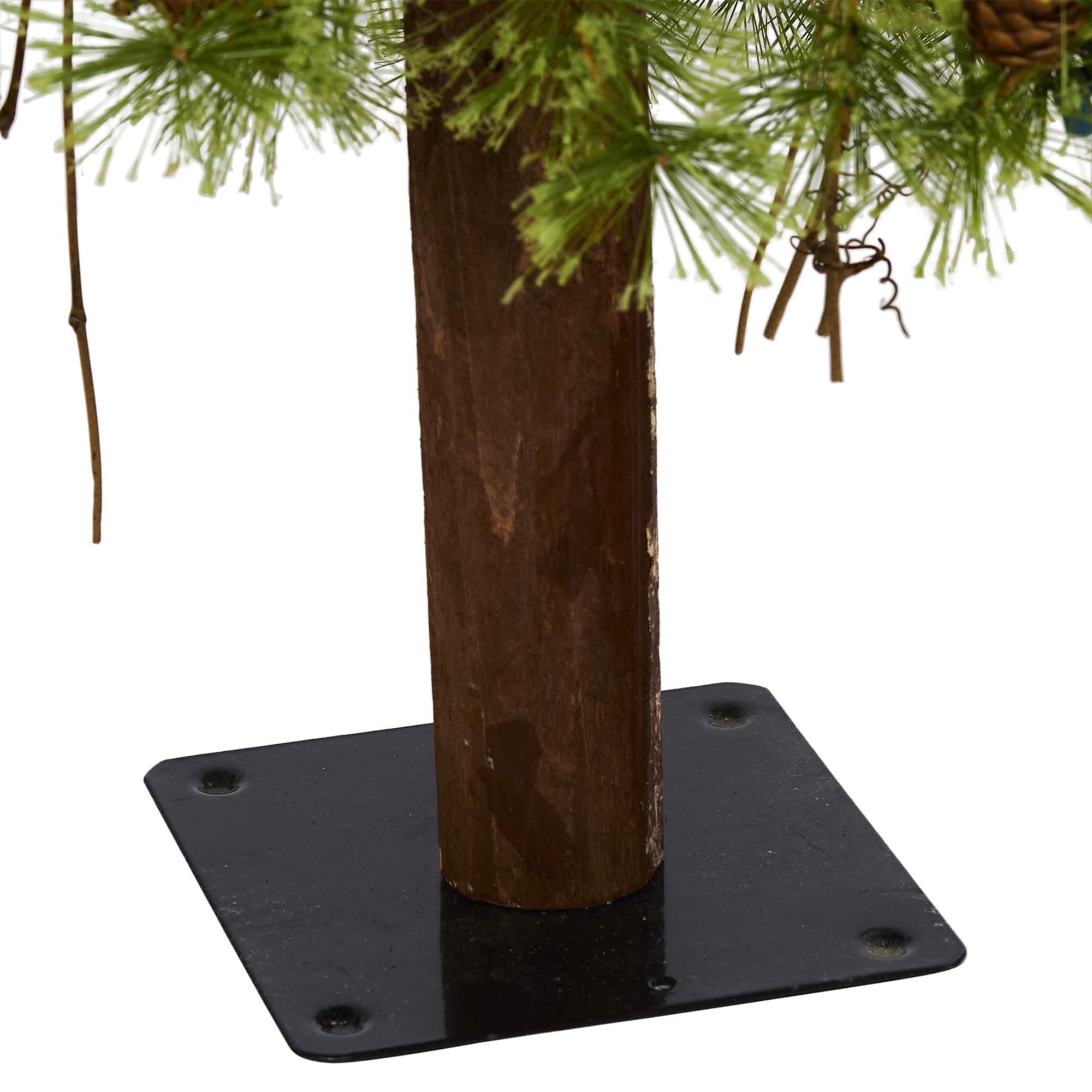 4ft. Pre-Lit Wyoming Alpine & Pinecone Artificial Christmas Tree, Clear LED Lights