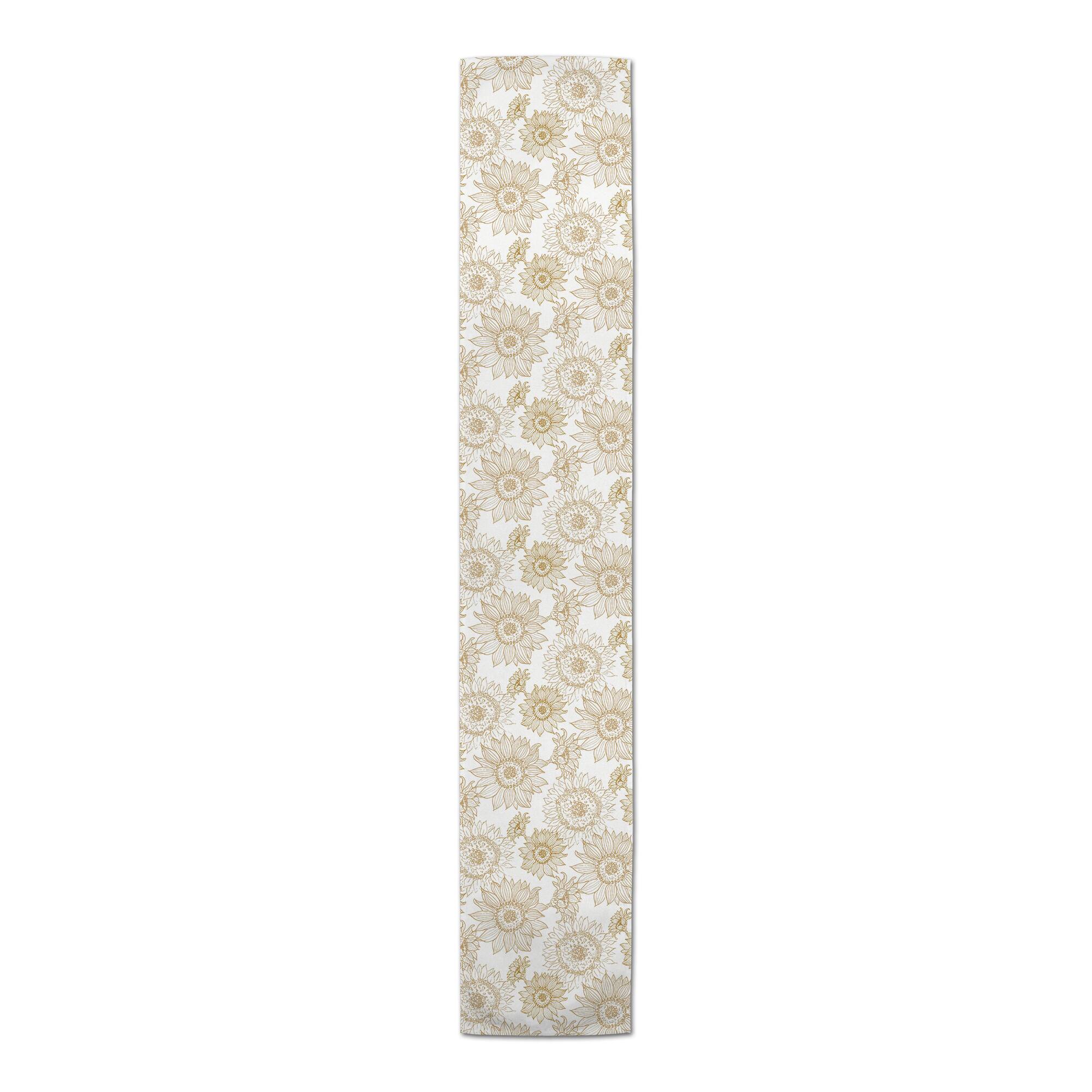 Large Sunflower Head Cotton Twill Runner