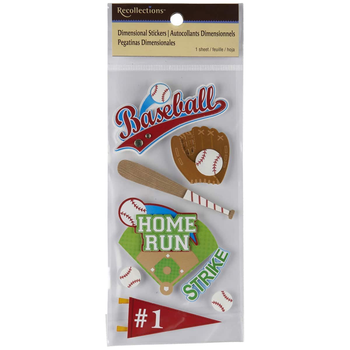 12 Pack: Baseball Dimensional Stickers by Recollections™