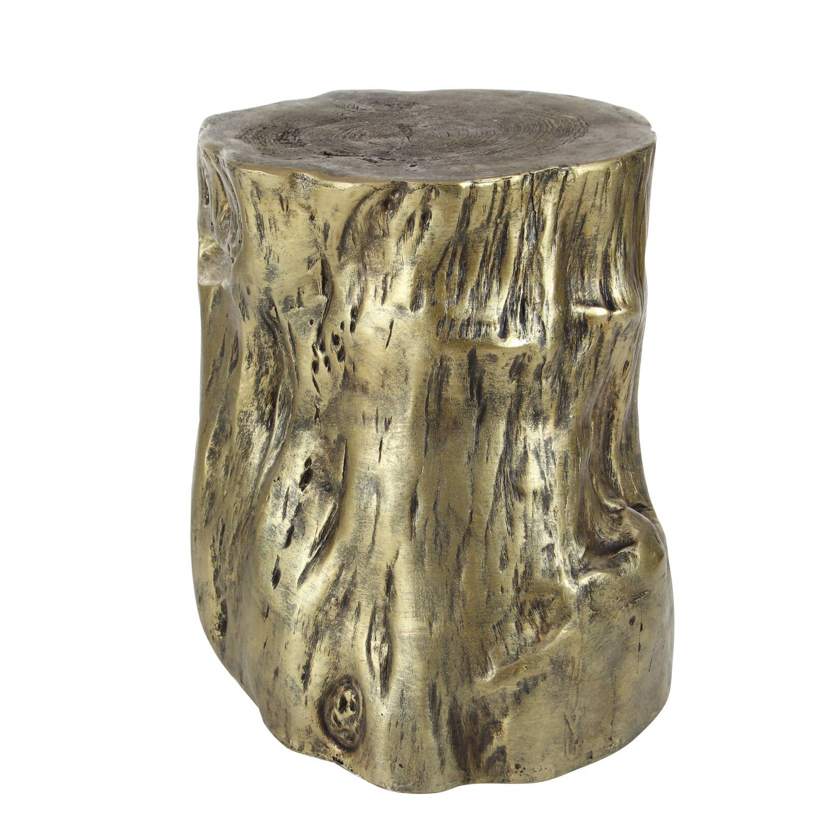 Gold Fiberglass Eclectic Footstool