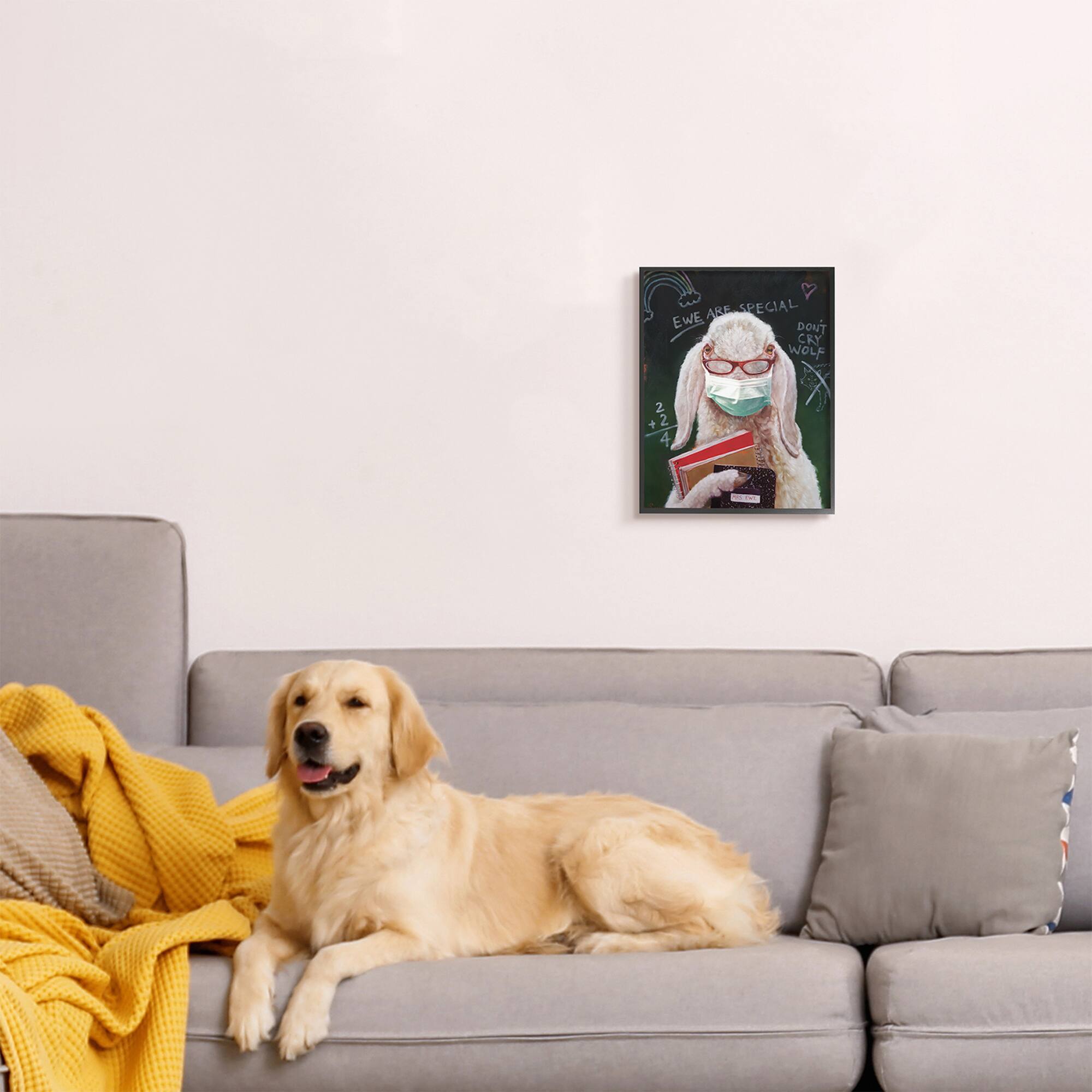 Stupell Industries Sheep School Portrait Black Framed Wall Art