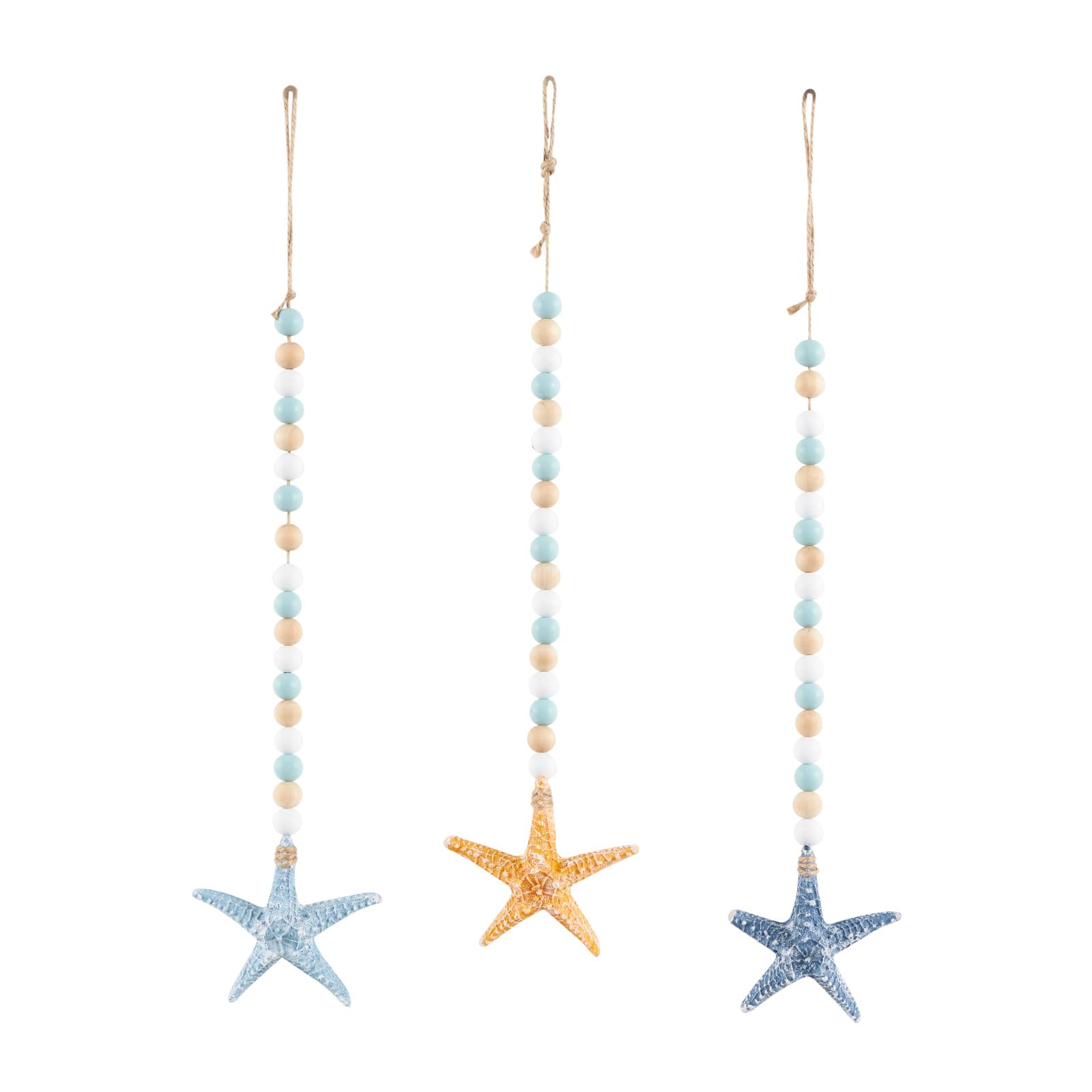 Ivory and Iris coastal blue wood wall décor set