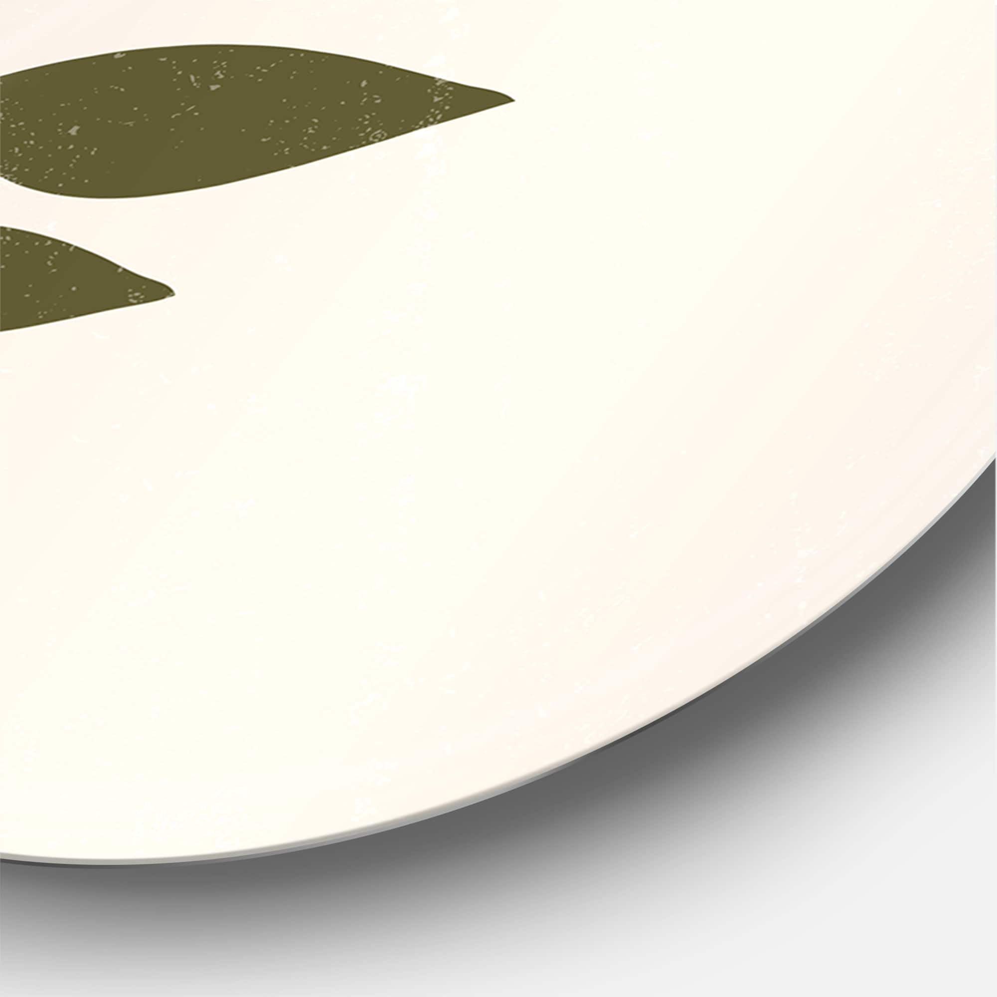 Designart - Abstract Geometrical Sun and Moon With Leaf V