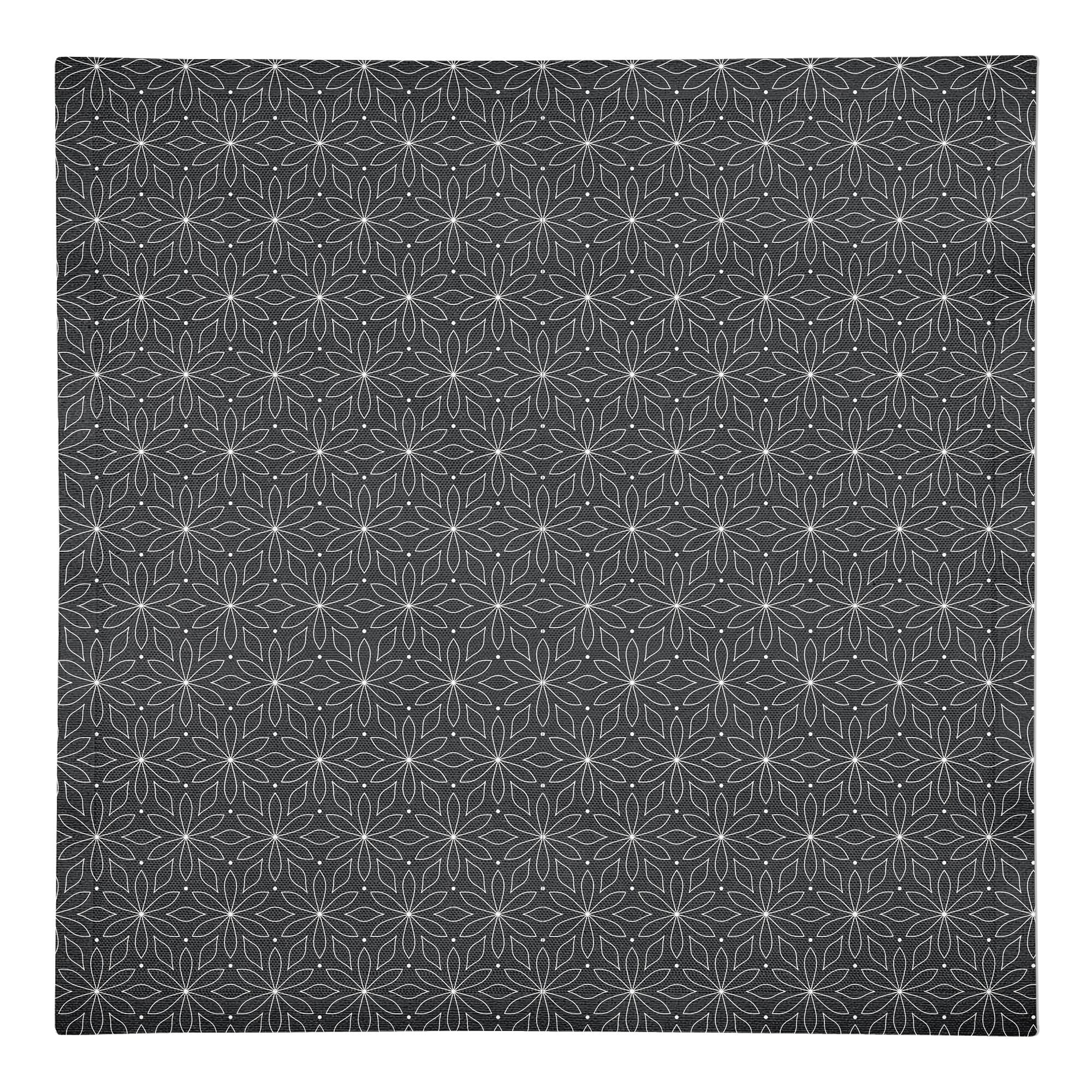 Monochromatic Flowers 10" x 10" Cotton Twill Napkin