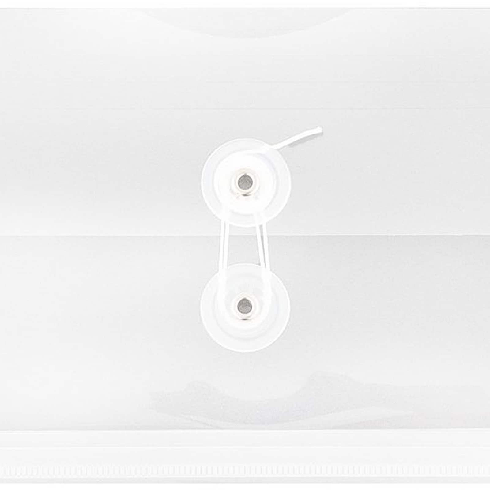 JAM Paper 5.25" x 10" Plastic #10 Business Envelope with Button and String Closure
