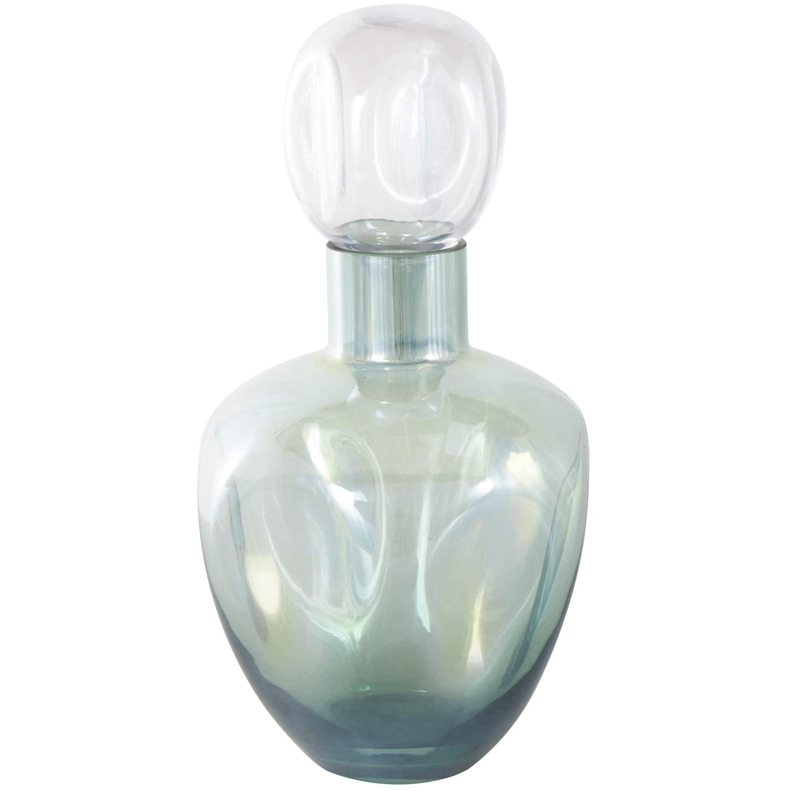 Green Iridescent Finish Glass Ombre Living Room Decorative Jar