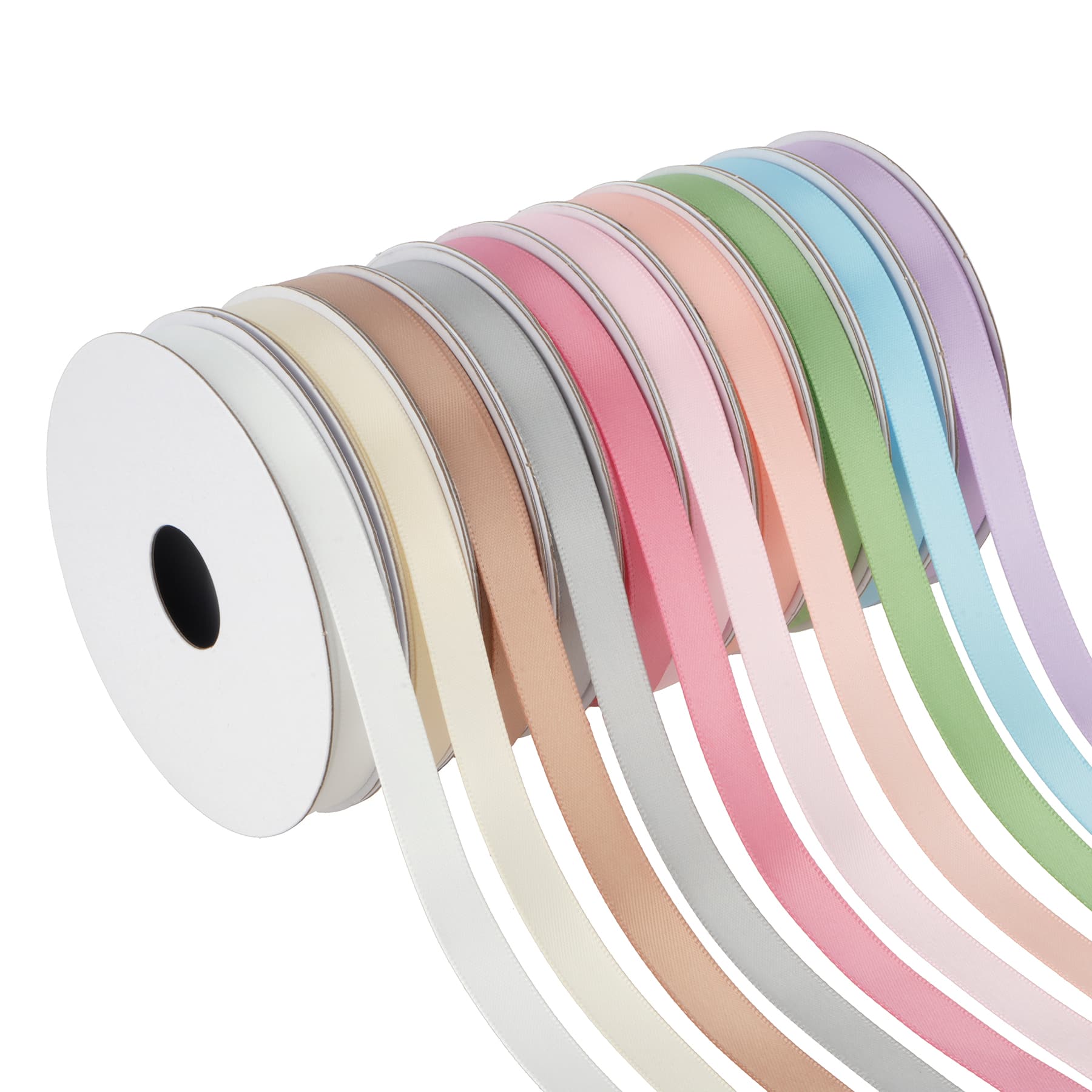 3/8" x 2yd. Pastel Colours Satin Value Pack Ribbon by Celebrate It®