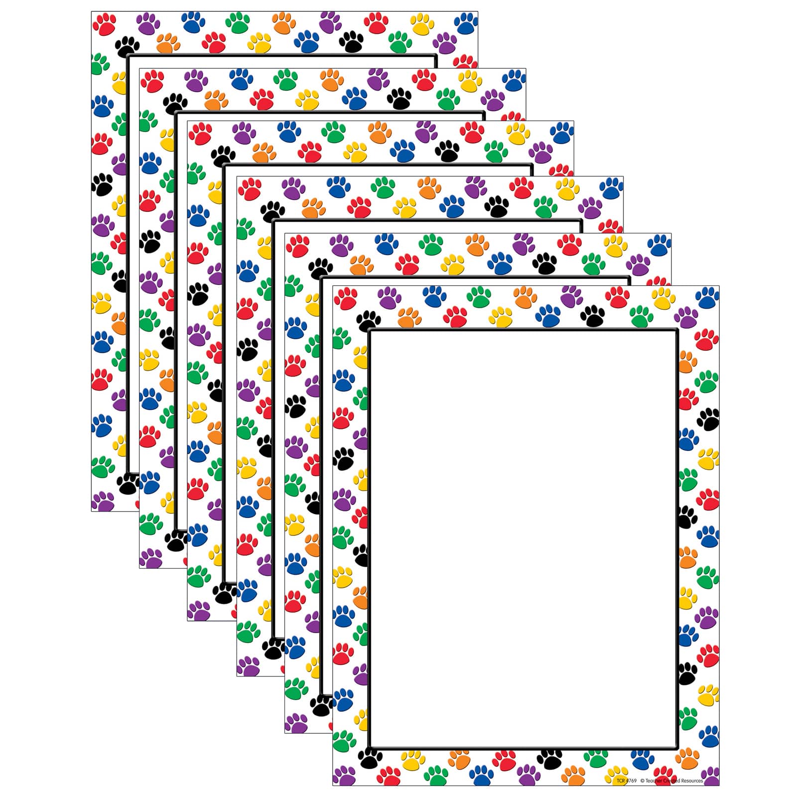 Teacher Created Resources® Colorful Paw Prints Computer Paper, 6 Packs of 50