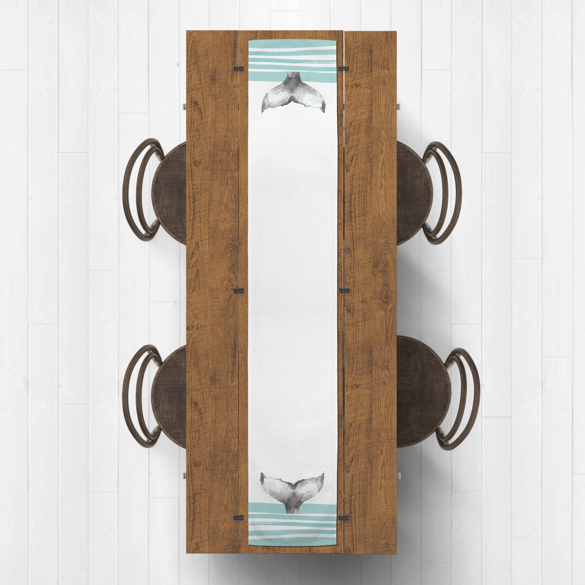 Whale Tale With Stripes Indoor/Outdoor Table Runner
