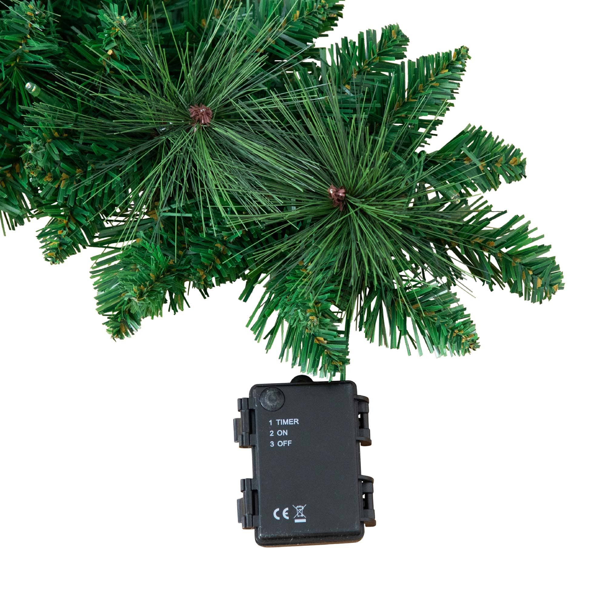 5ft. Pre-Lit Fir Wall Hanging Artificial Christmas Tree with Star Topper, Warm White LED Lights