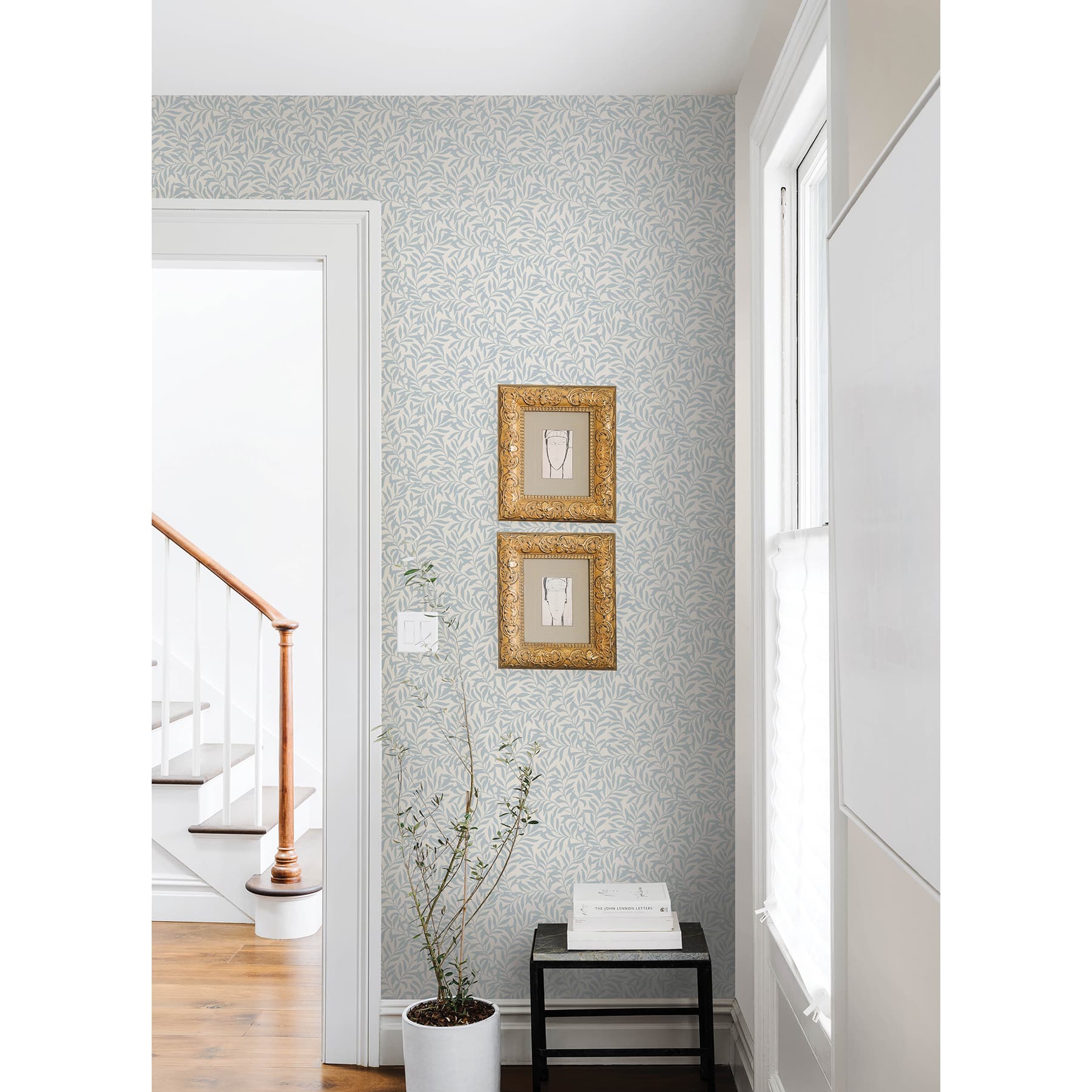 NuWallpaper Blue Wisley Peel & Stick Wallpaper
