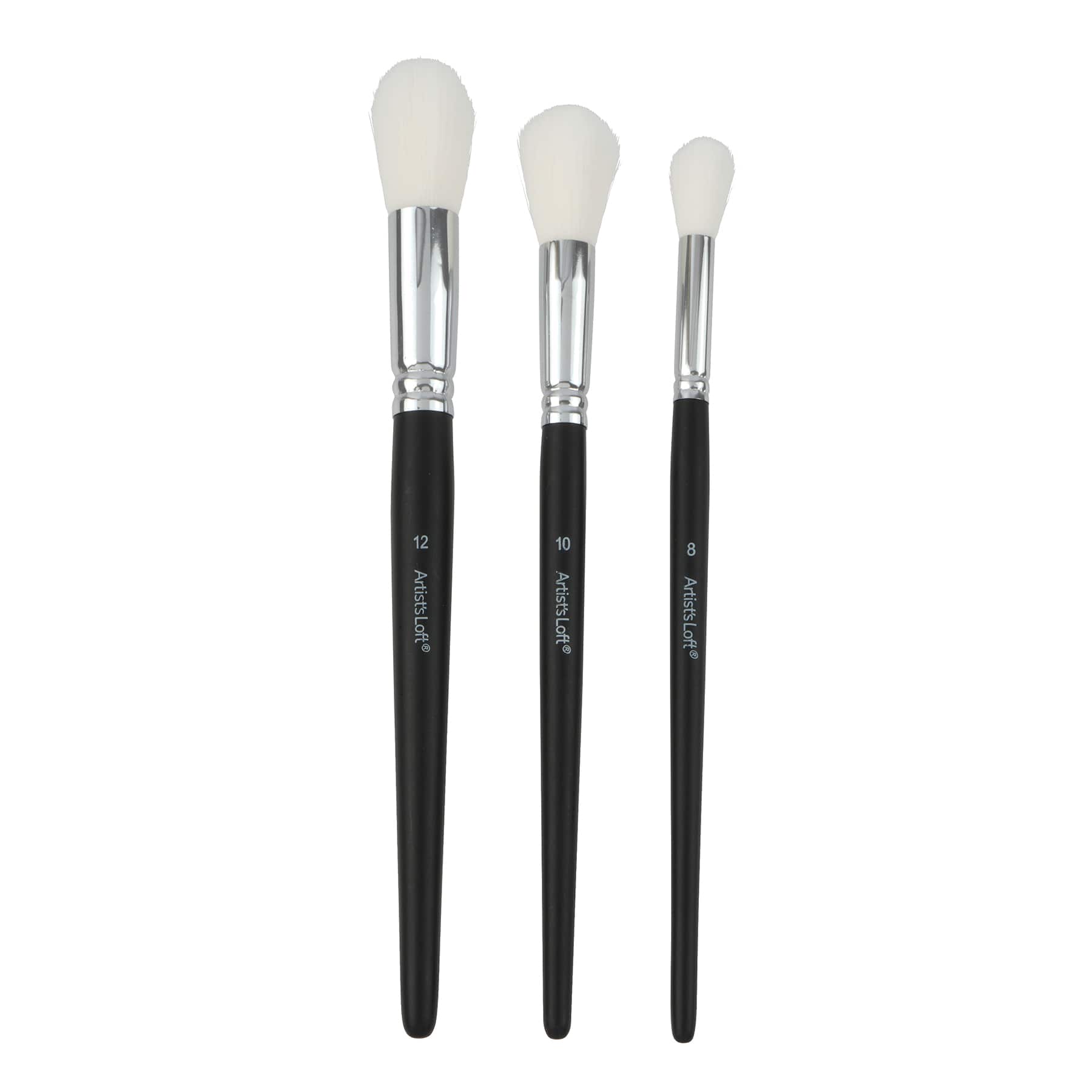 White Taklon 3 Piece Mixed Media Round Mop Brush Set by Artist's Loft®