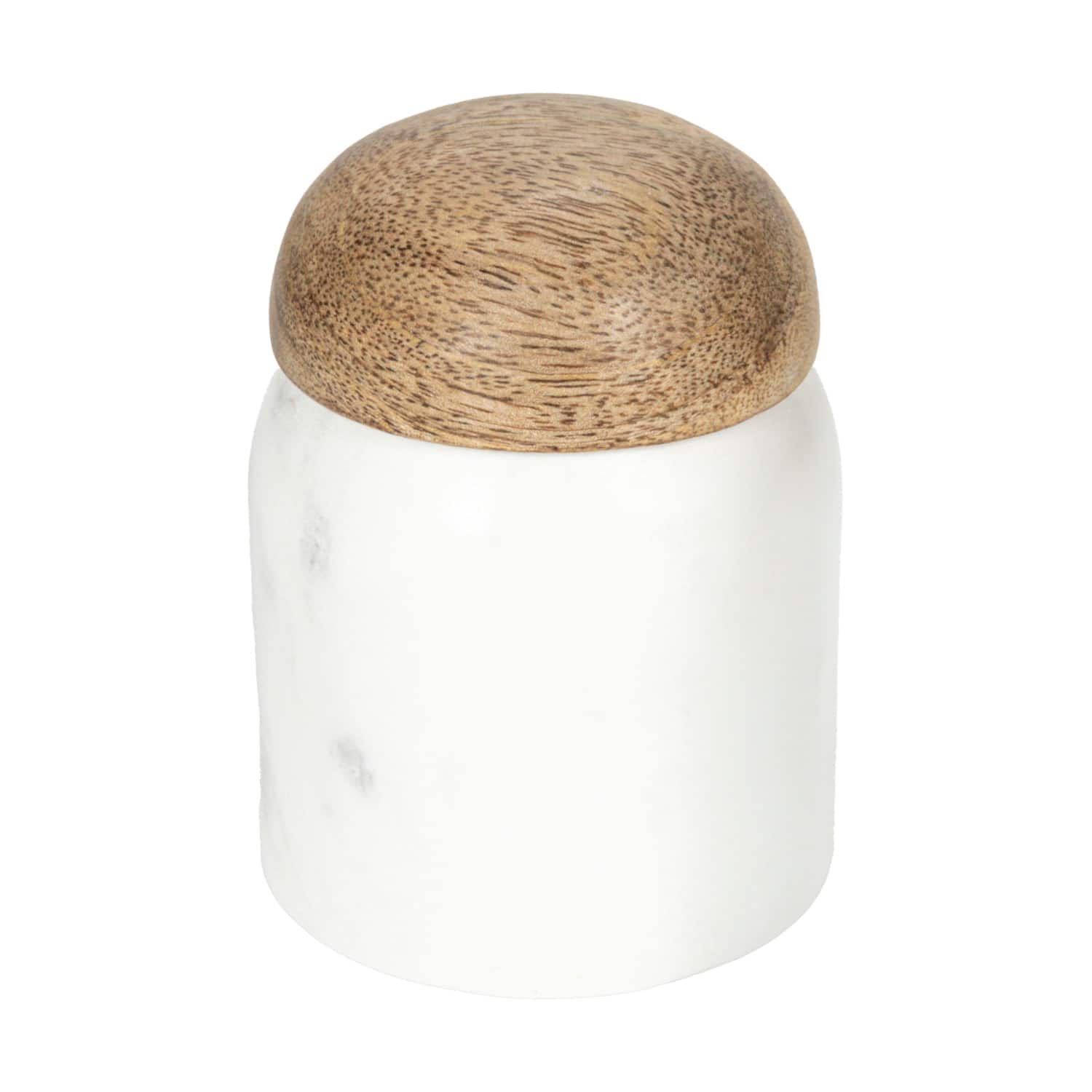 Hello Honey® 4" White Marble & Mango Wood Pinch Pot with Lid