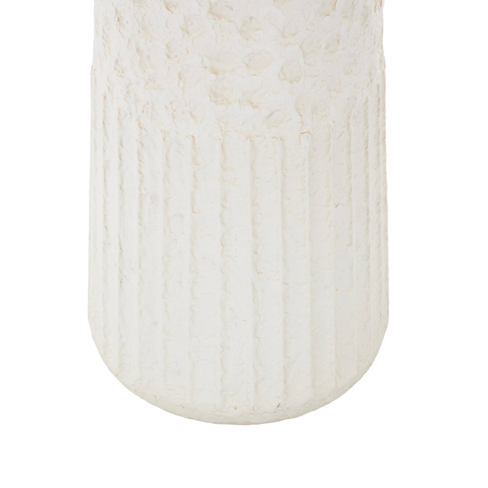 White Metal Textured Decorative Vase with Honeycomb Pattern Set