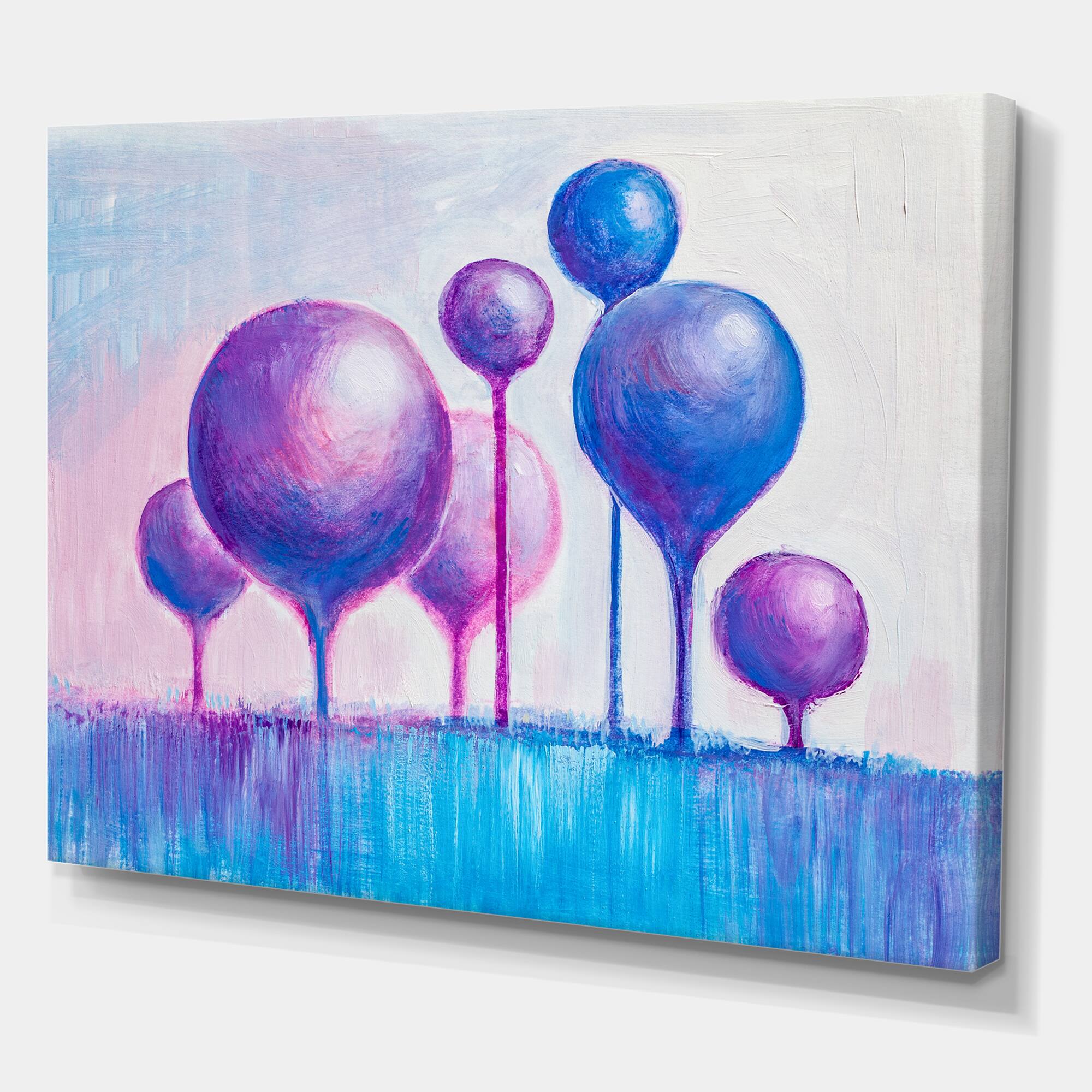 Designart - Colourful Ornamental Trees I - Modern Canvas Wall Art Print