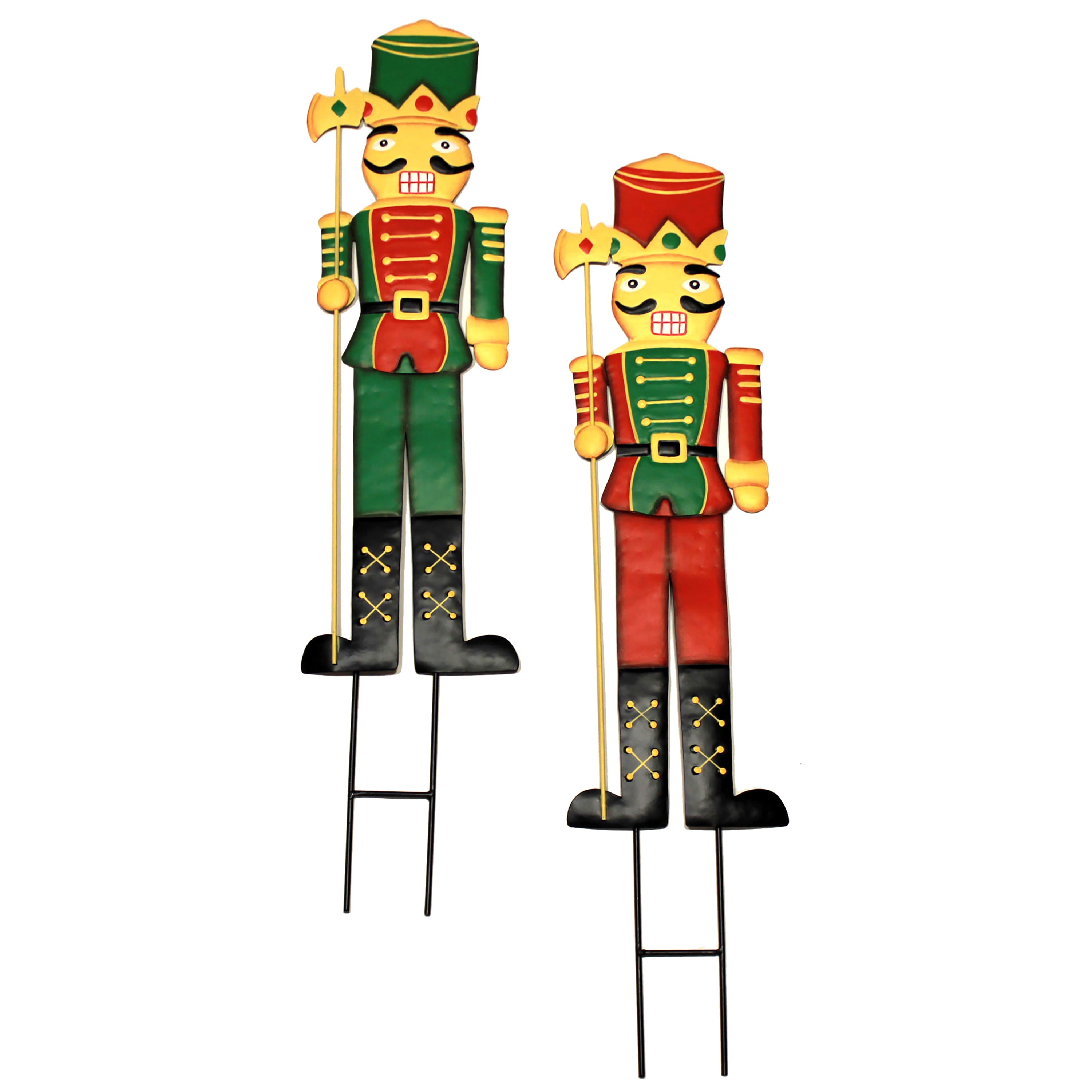 33" Metal Christmas Nutcracker Garden Stake, 2ct.