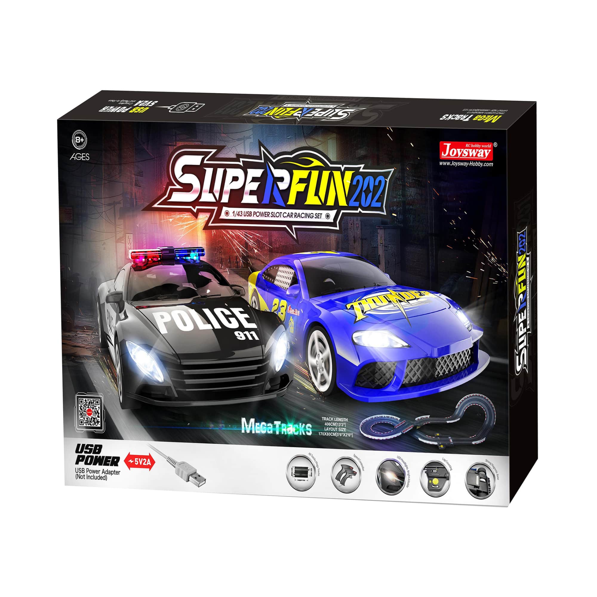 Joysway® SuperFun USB Power Slot Car Racing Set