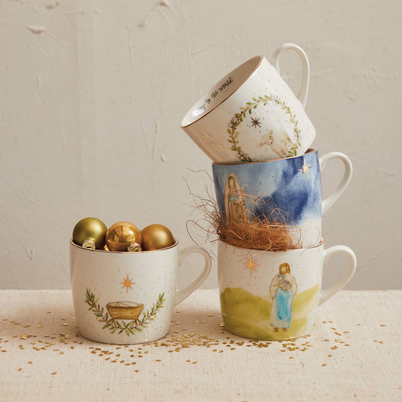 Hello Honey® 16oz. Jesus, Mary & Lamb Christmas Mug Set