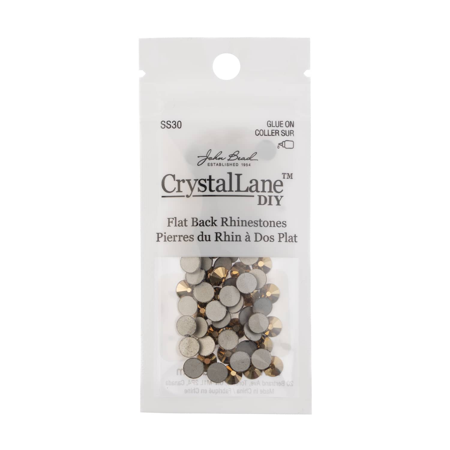 John Bead Crystal Lane SS30 Metallic Glass Round Flatback Rhinestones