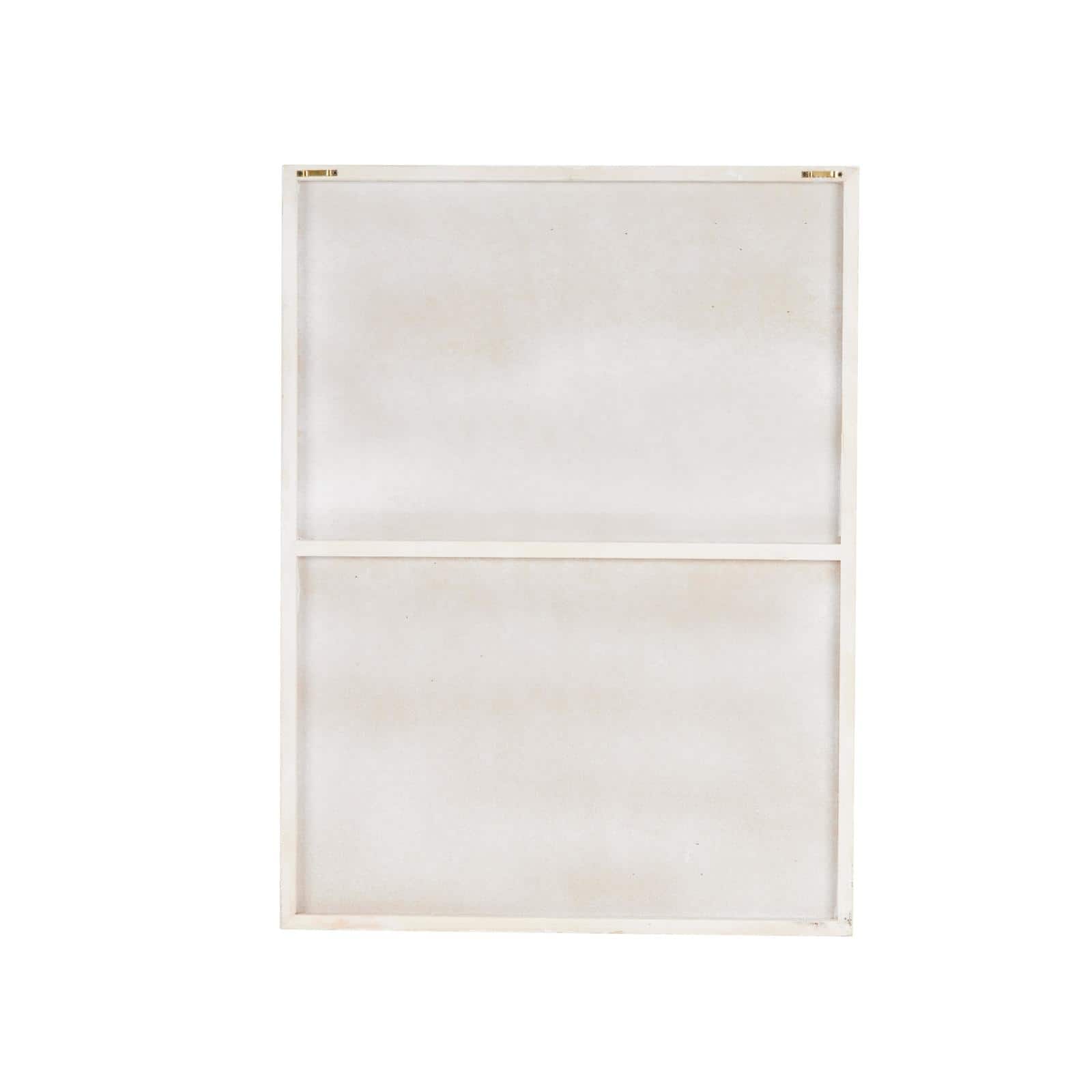 23.5" x 31.5" White Wood Geometric Dimensional Art Deco Shapes with Brown Accents Home Wall Décor