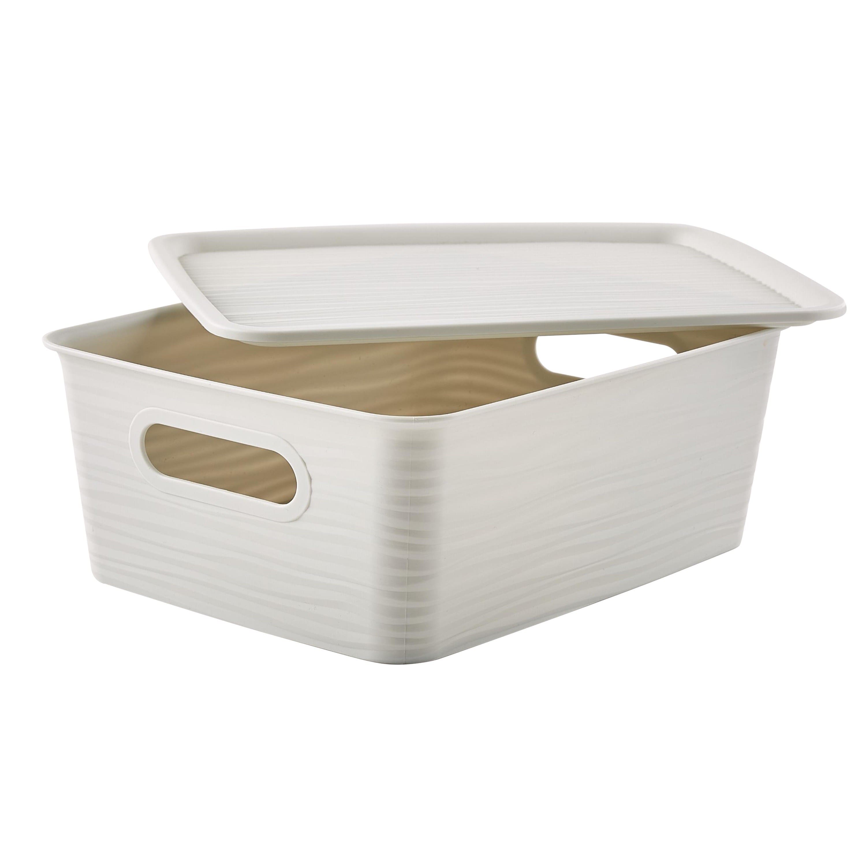 Simplify Gray with White Wave Pattern Storage Box