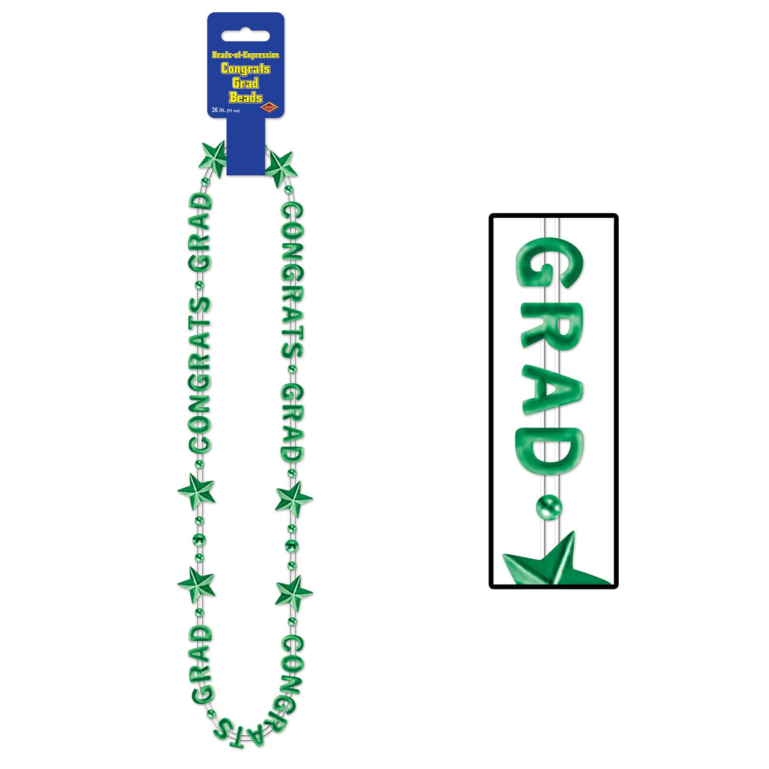 Beistle 36" Green Congrats Grad Beads-of-Expression, 4ct.