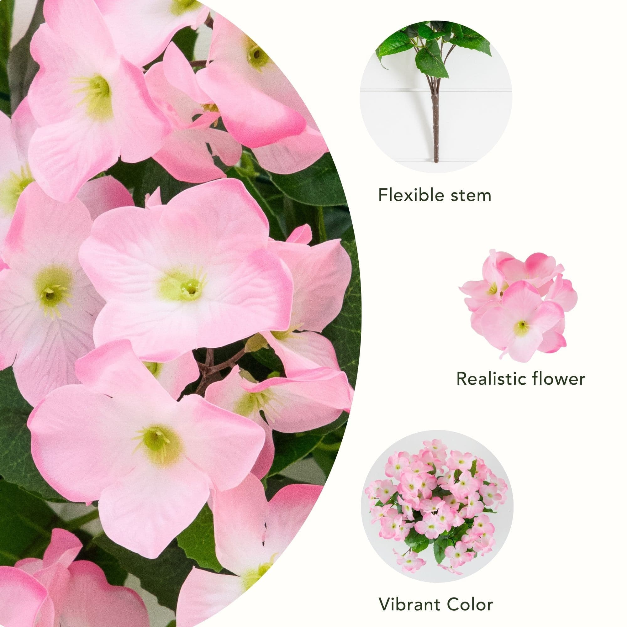 19" UV Resistant Artificial Hydrangea Bushes, 3ct.