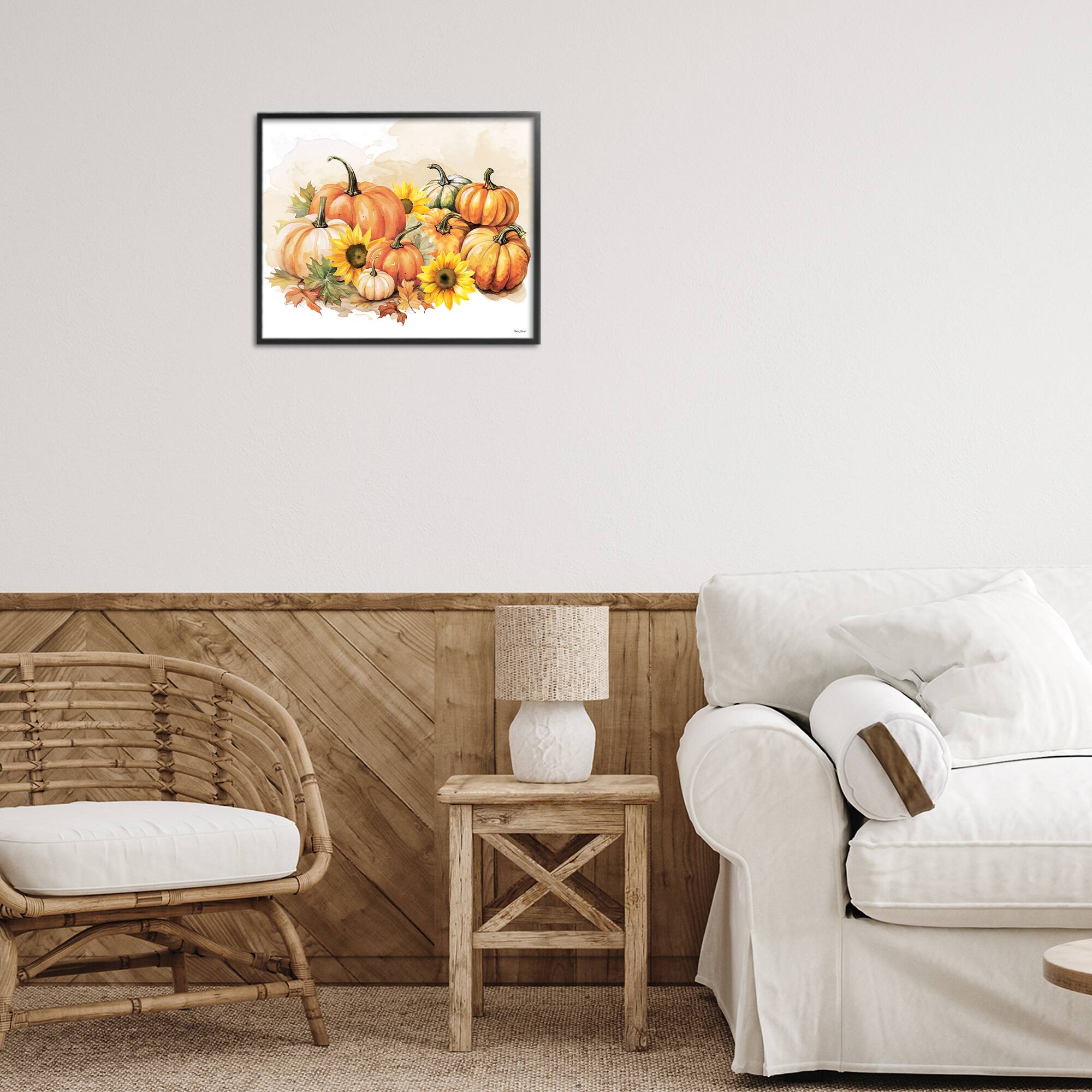 Stupell Industries Pumpkin & Sunflower Bundle Framed Giclee Art