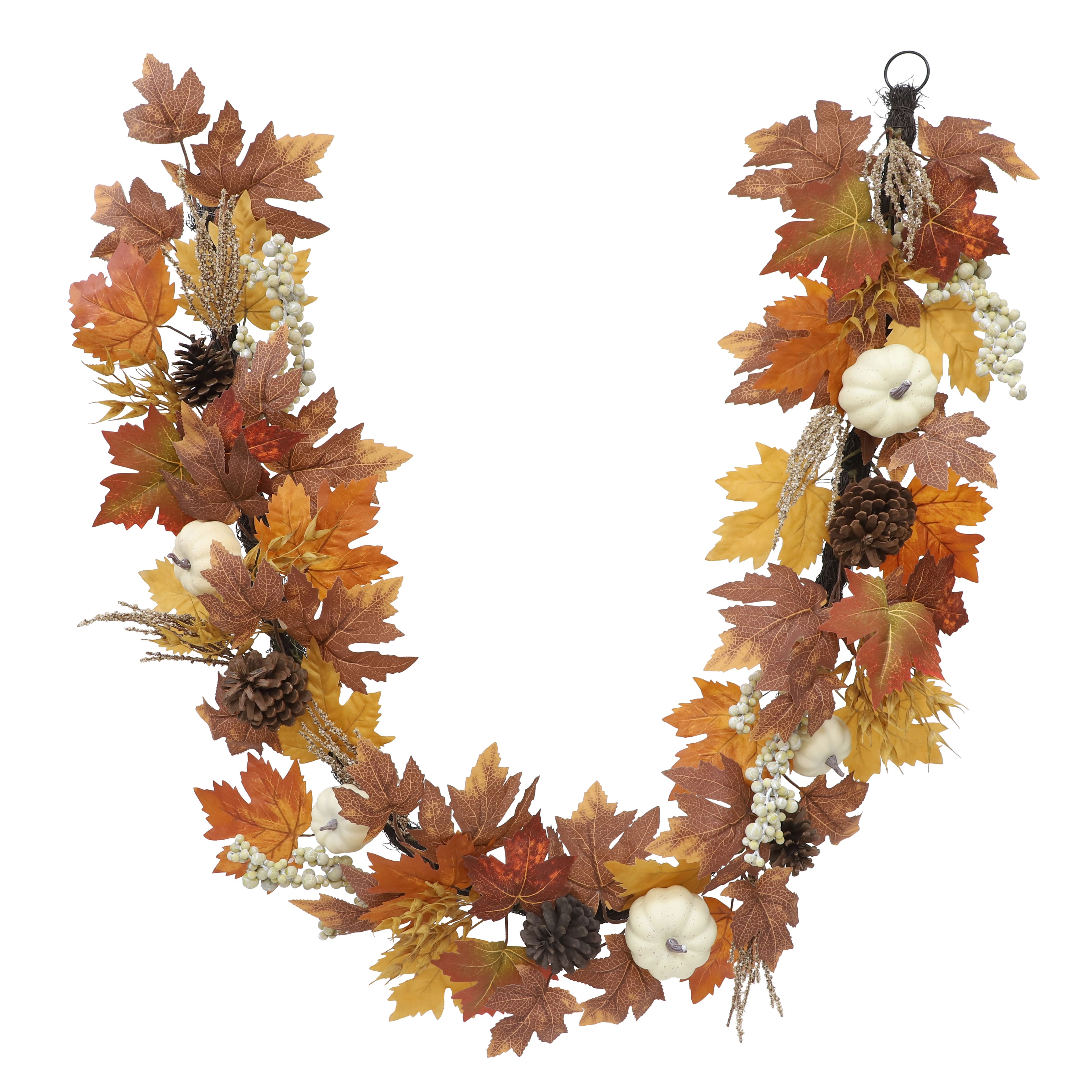 6ft. Cream & Orange Pumpkin & Maple Leaf Garland by Ashland®
