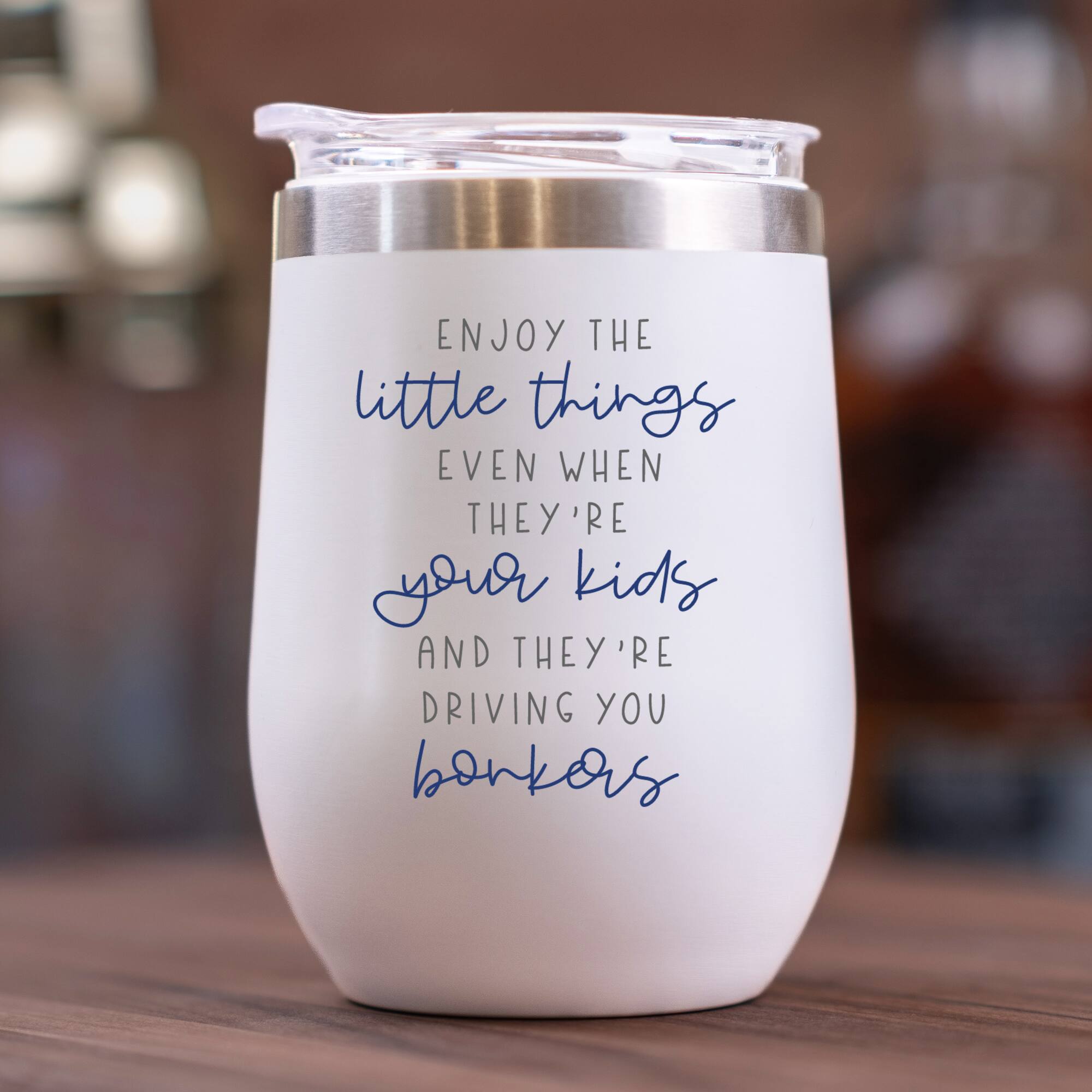 11oz. White Enjoy The Little Things Wine Tumbler