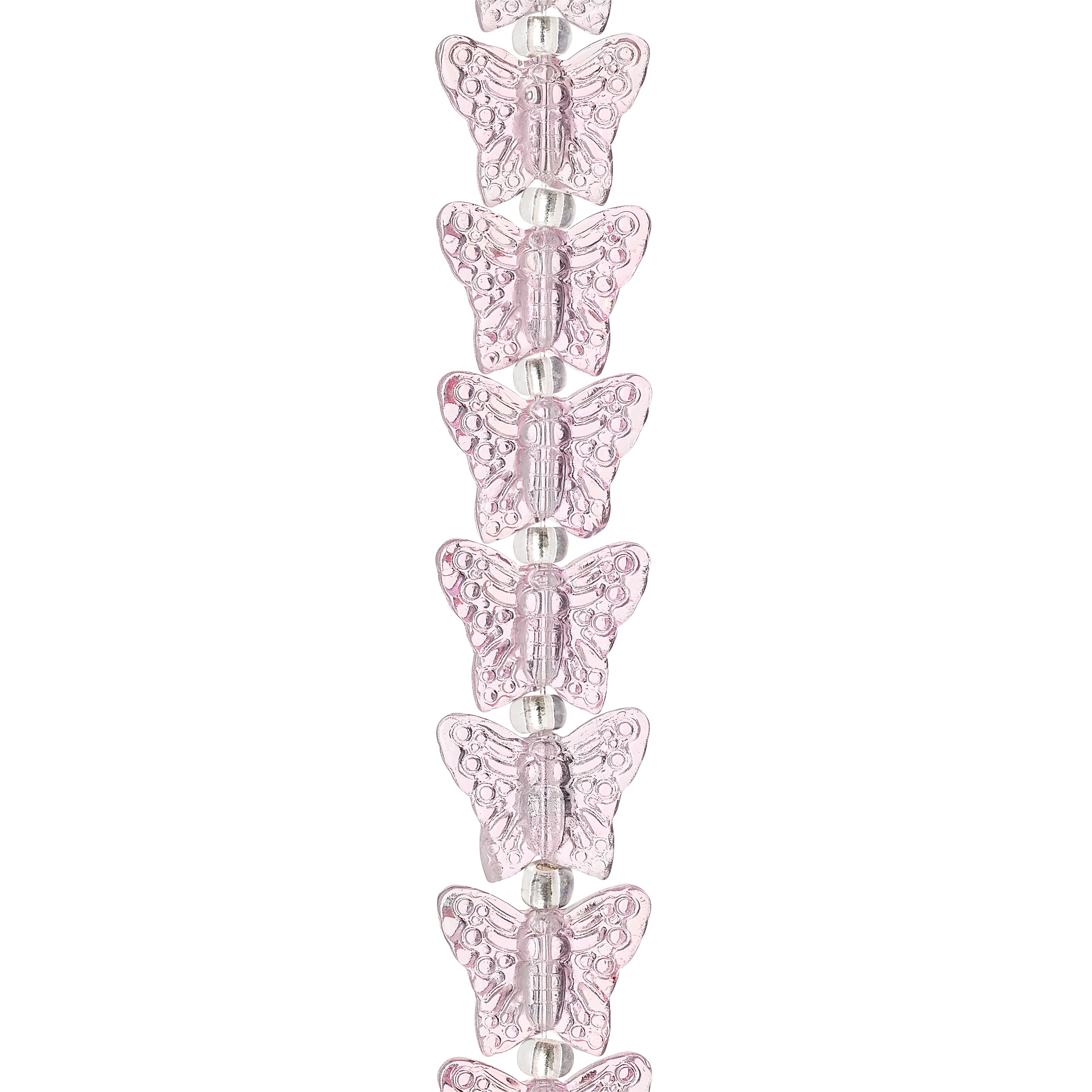 Pink Butterfly Glass Beads, 14mm by Bead Landing®