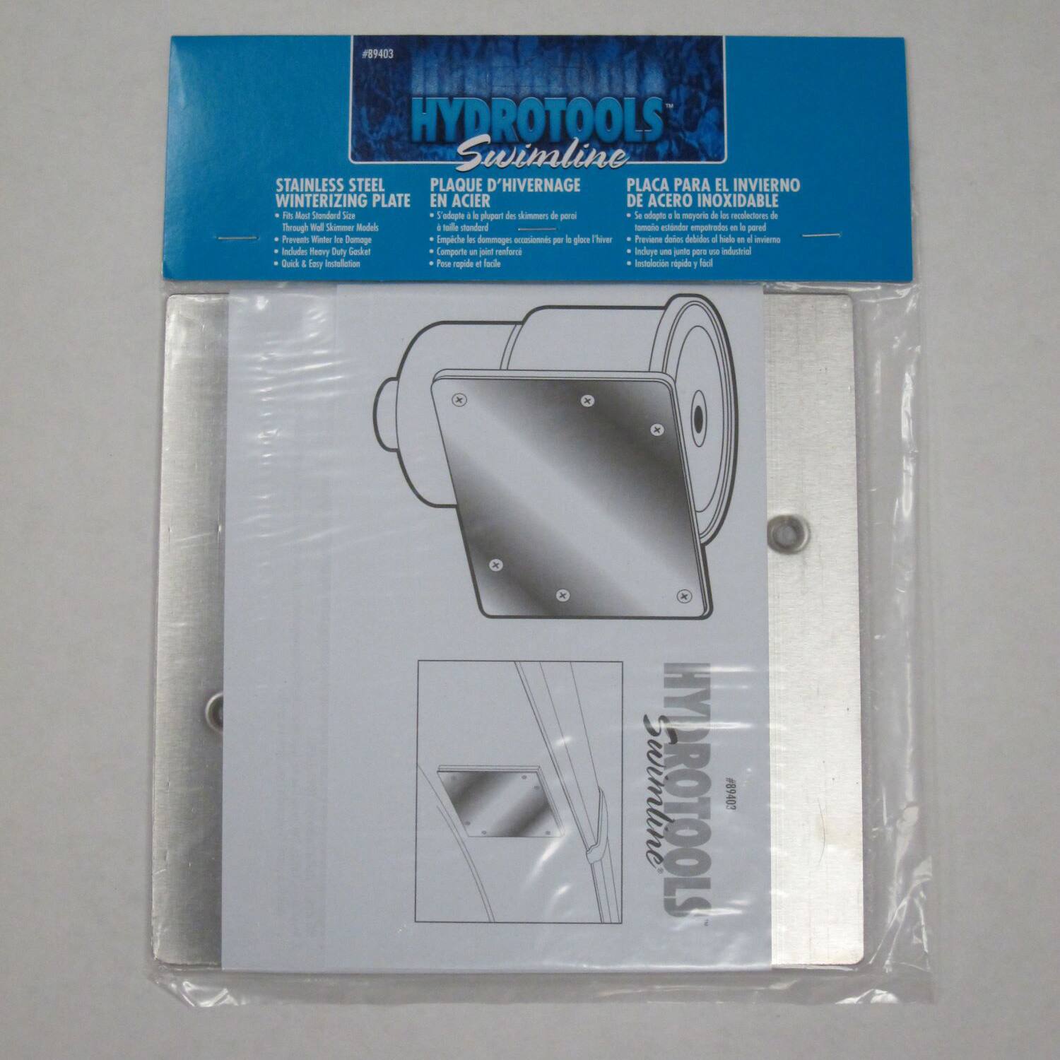 Swim Central 8.25" Stainless Steel HydroTools Swimming Pool Wall Skimmer Winterizing Plate