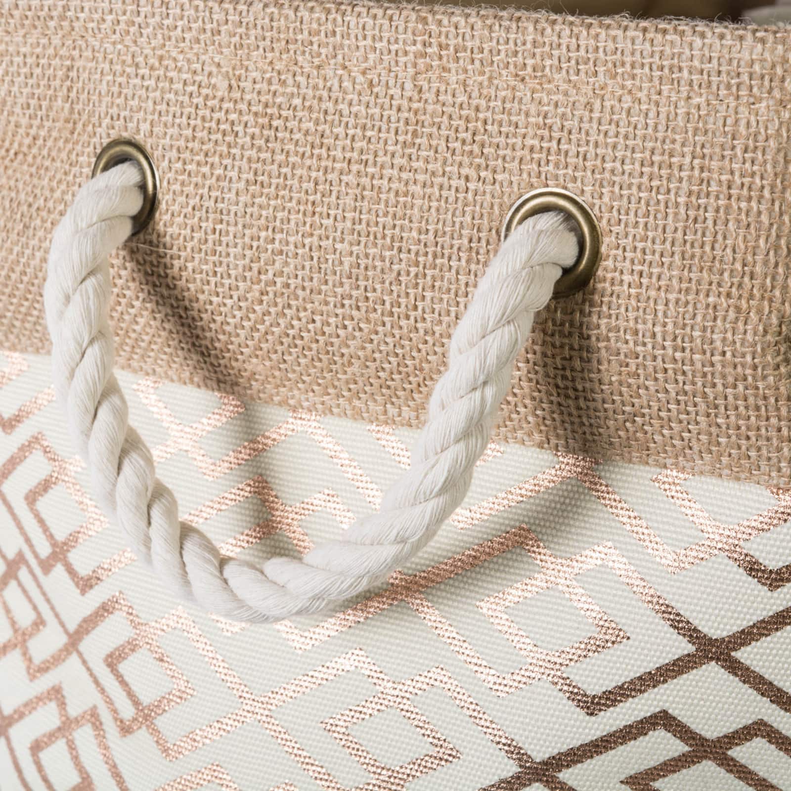 Large Bronze Burlap Diamond Rectangle Bin