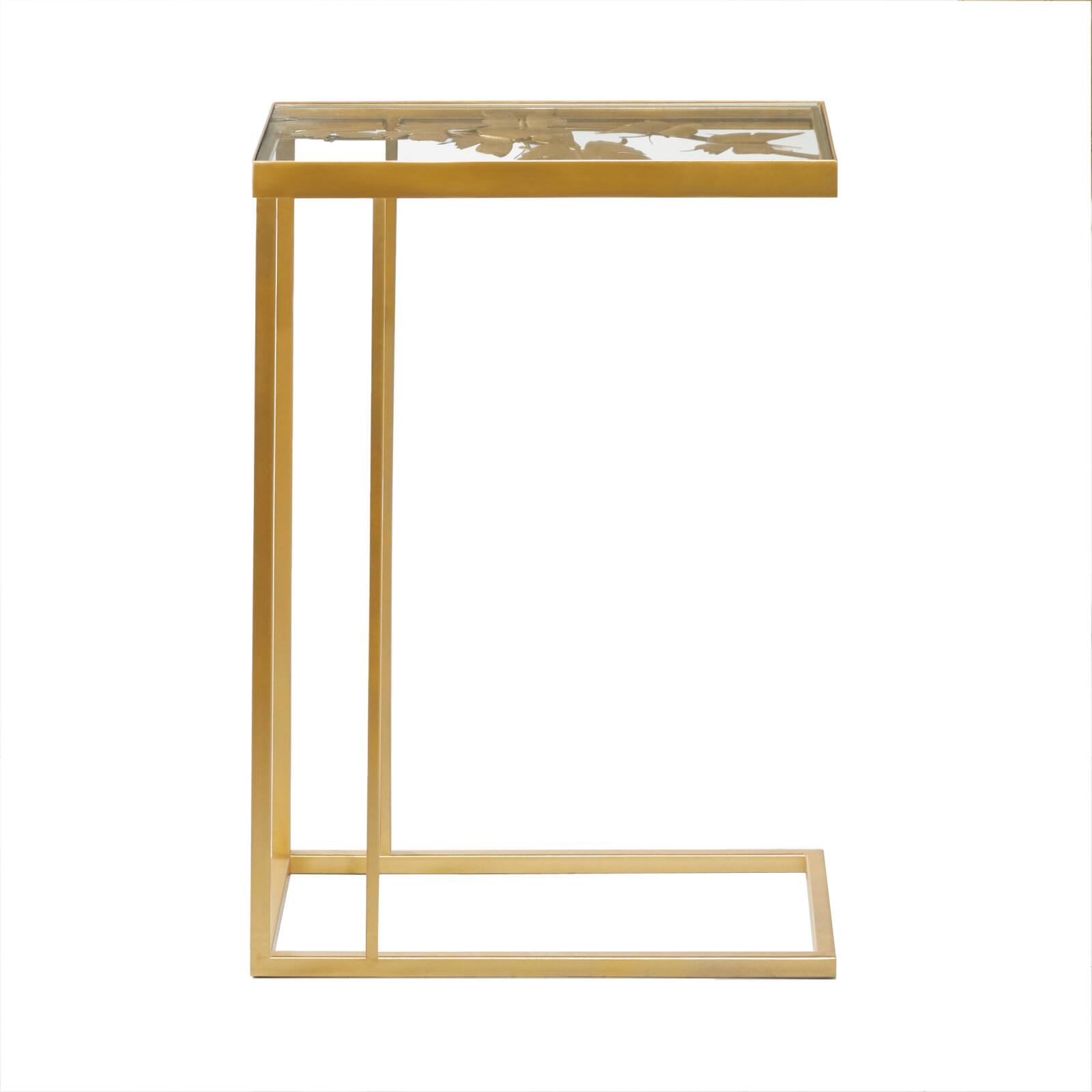 25" Gold Metal Contemporary Accent Table