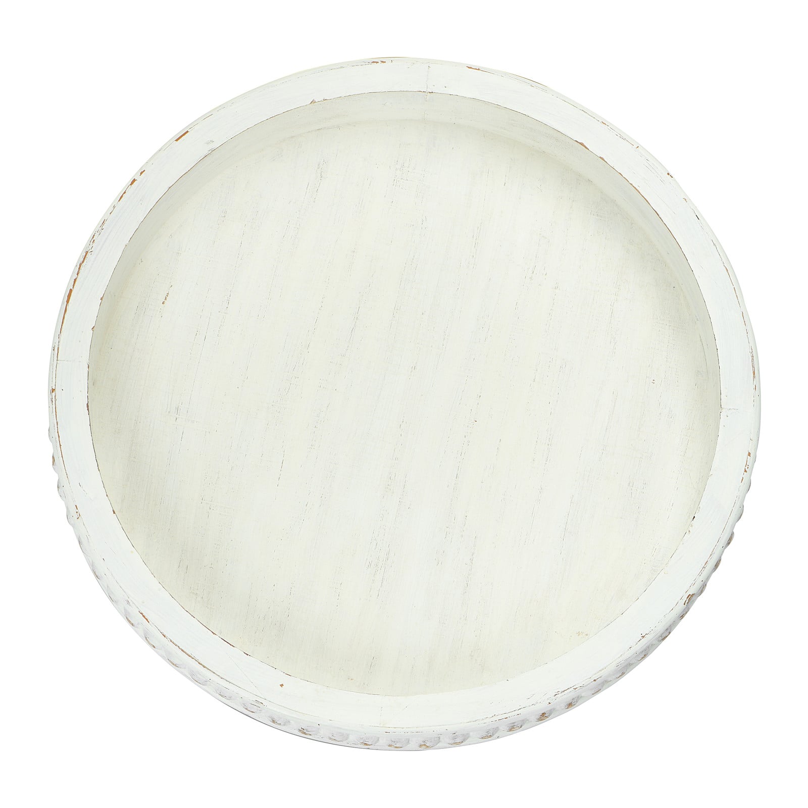 Hello Honey® 16" Decorative Round Wood Tray with Hobnail Edge