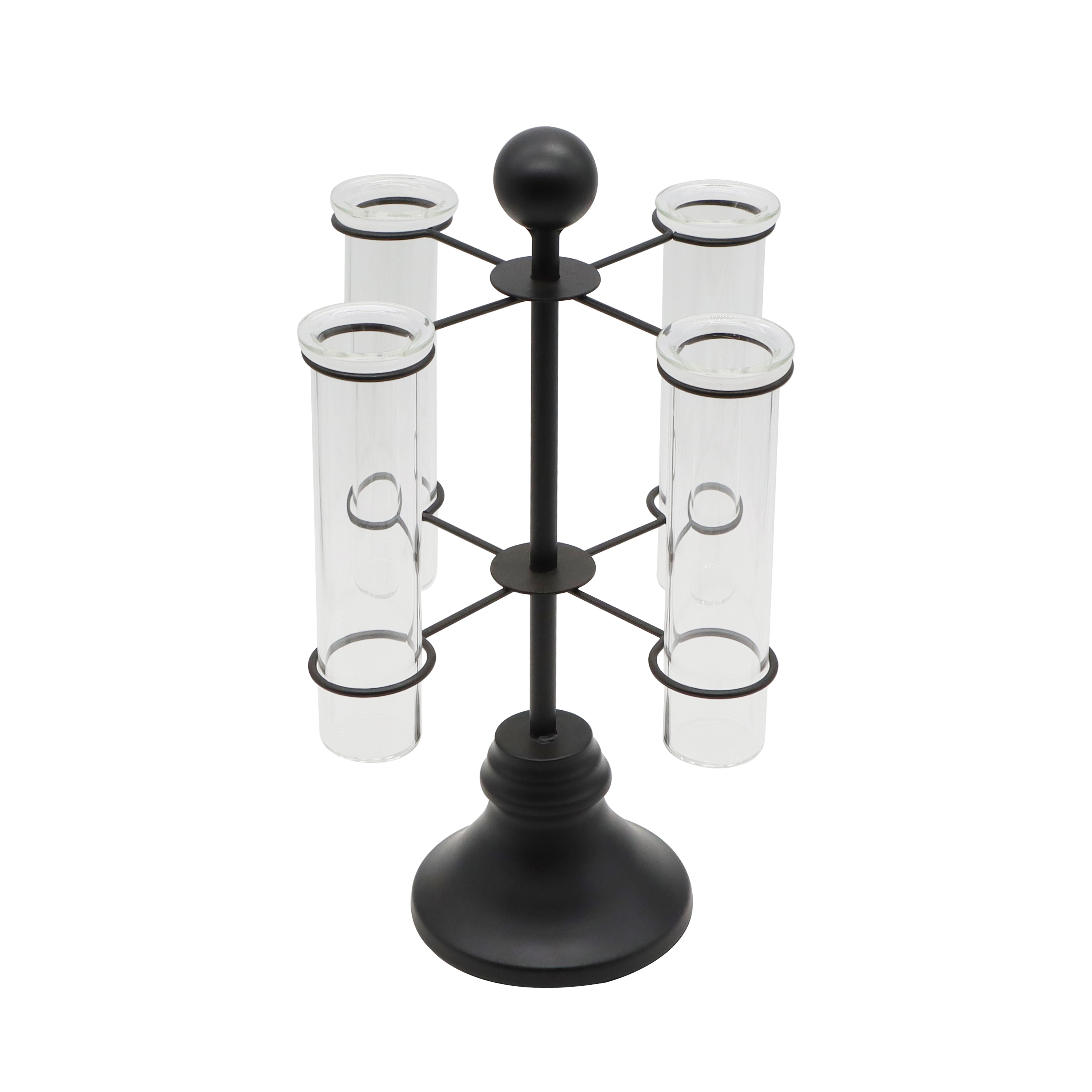 9.75" Clear Test Tube Vases with Black Metal Stand by Ashland®