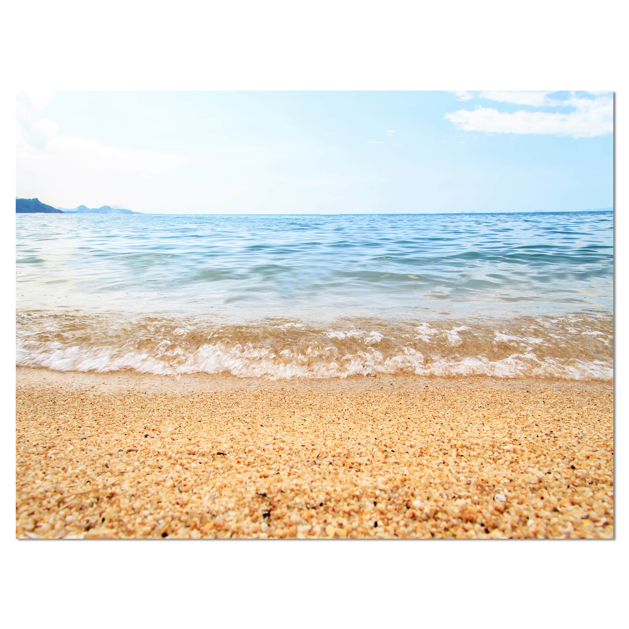 Designart - Blue Seashore with Pebble Stones