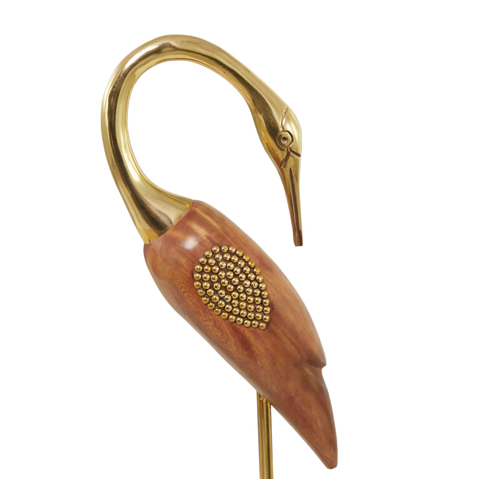 Gold Wood & Metal Bird Sculpture Set