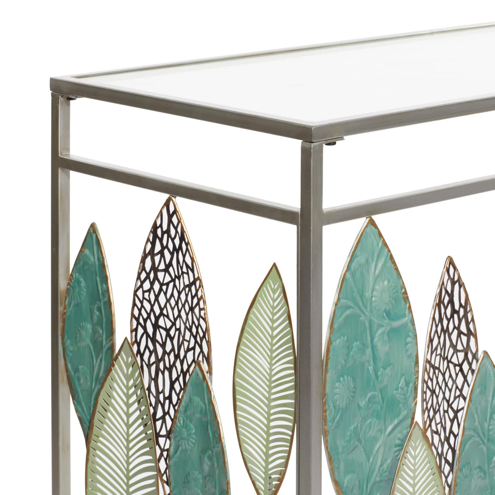 Silver Metal Contemporary Console Table 30" x 44" x 15"