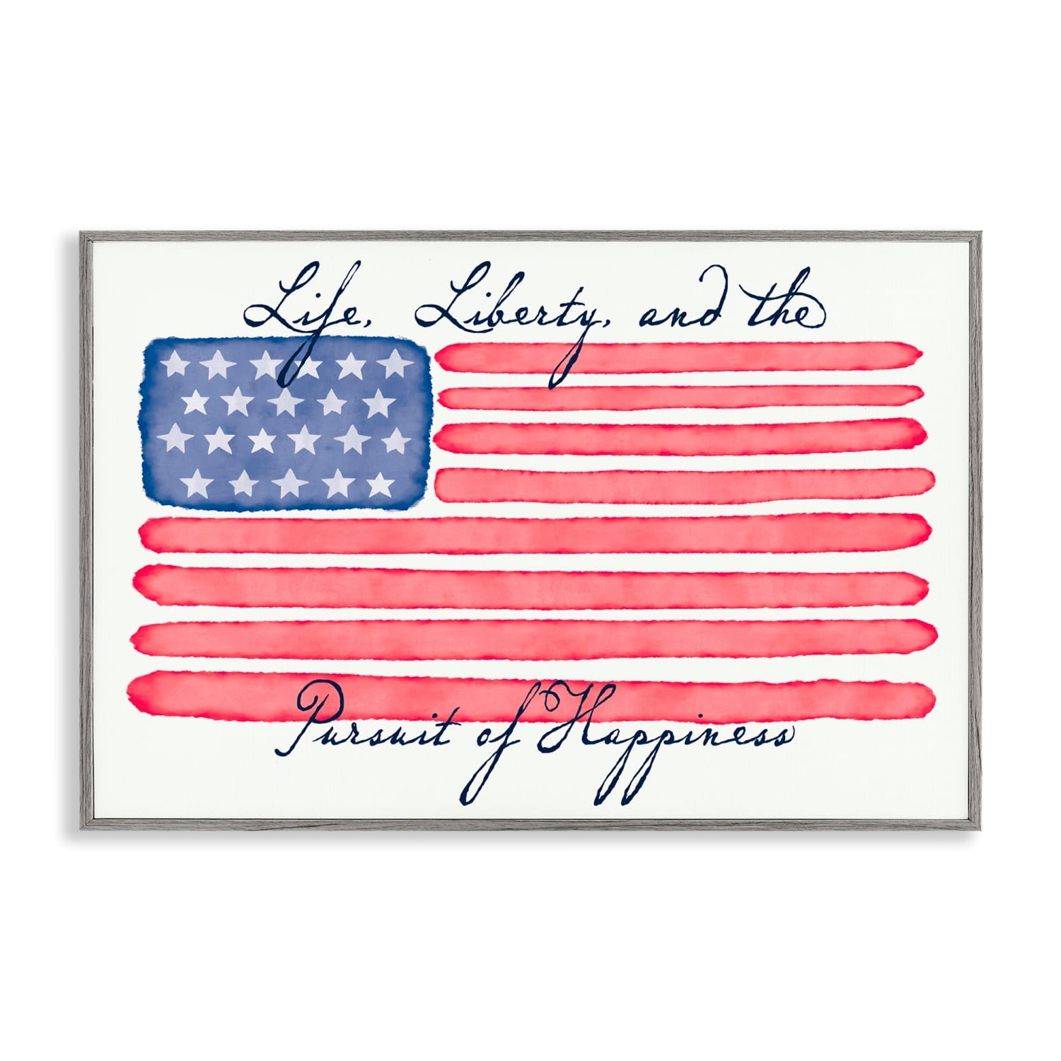 Stupell Industries All American Patriotic Phrase Framed Giclee Art