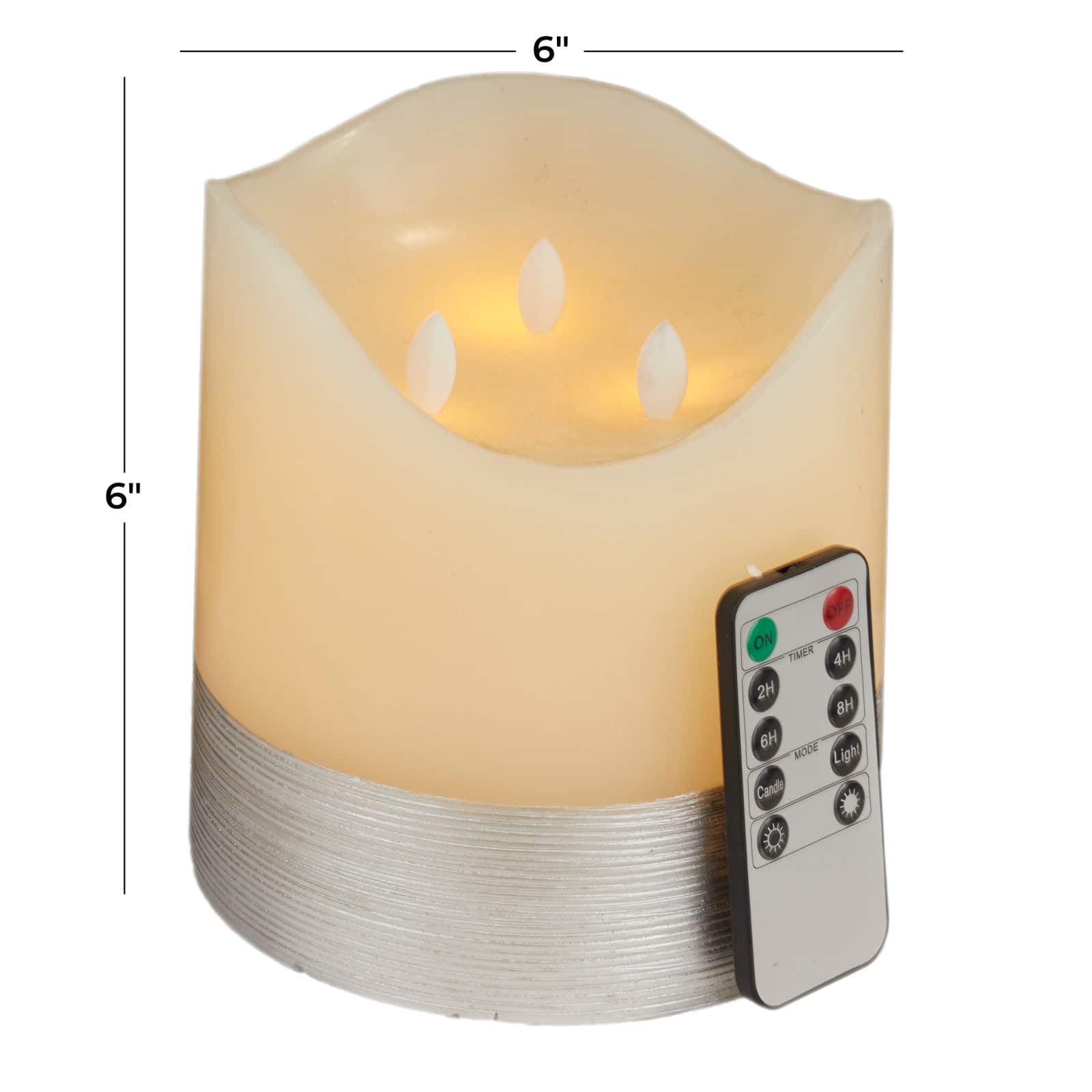 Cream & Silver Traditional Flameless Candle