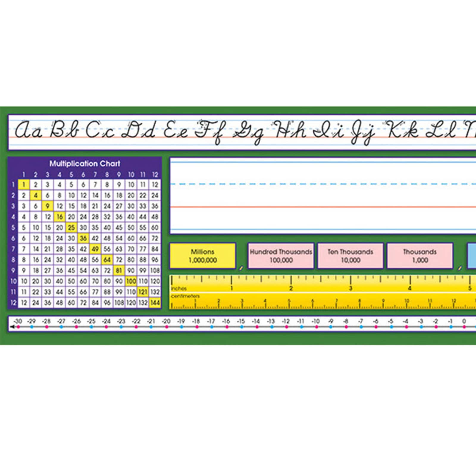 North Star Teacher Resources 17.5" x 4" Adhesive Intermediate Contemporary Cursive Desk Plates, 72ct.