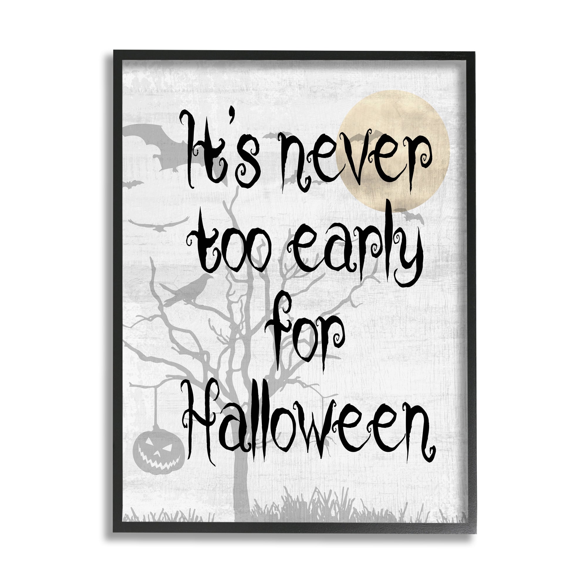 Stupell Industries Never Too Early Halloween Scene Framed Giclee Art