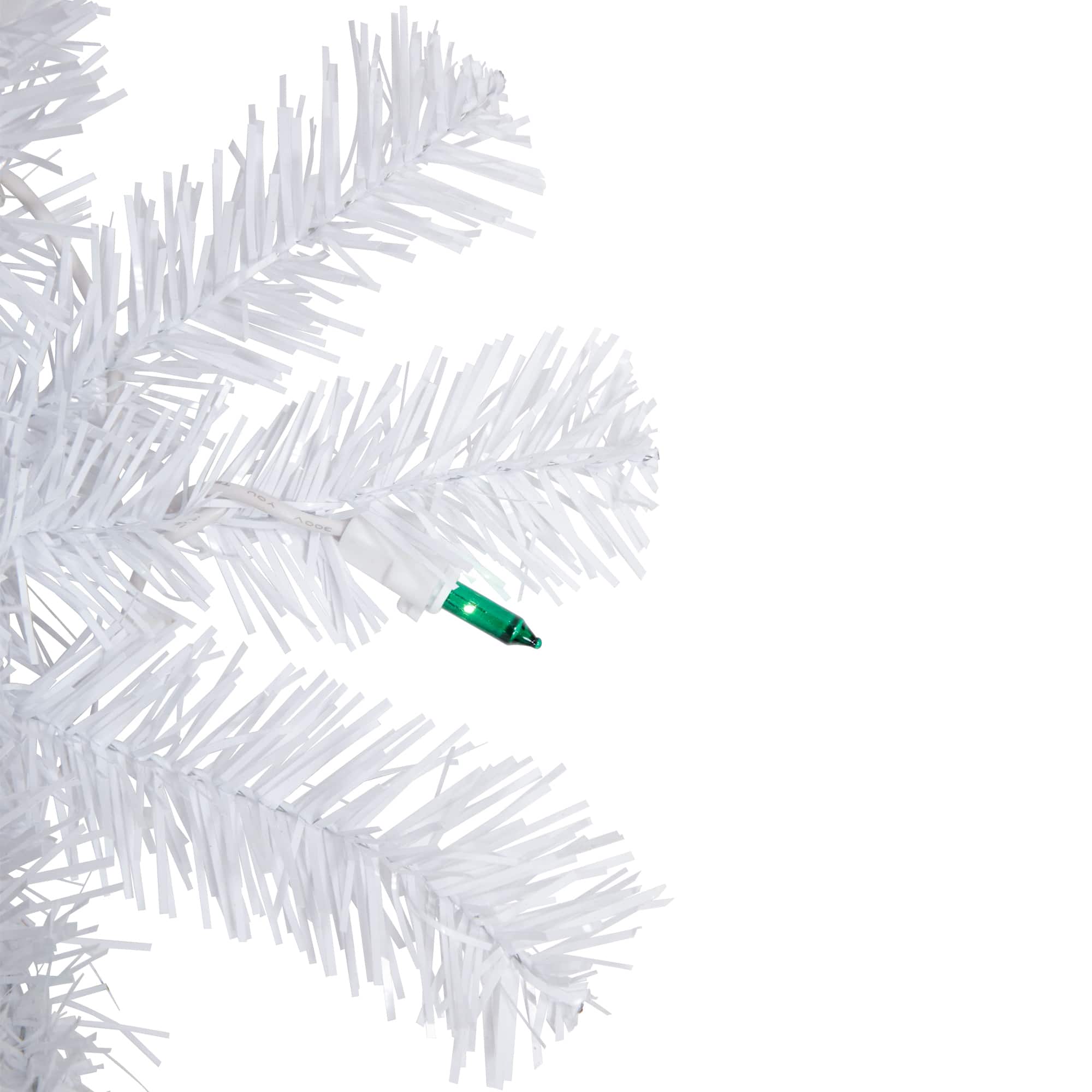 6.5ft. Pre-Lit Woodbury White Pine Artificial Christmas Tree, Green Lights