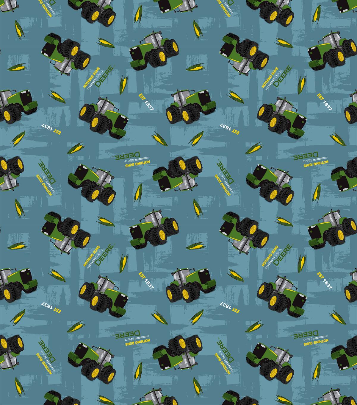John Deere Slogans Cotton Fabric